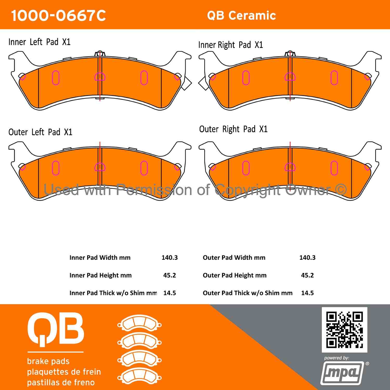 Other View of Rear Disc Brake Pad Set MPA 1000-0667C