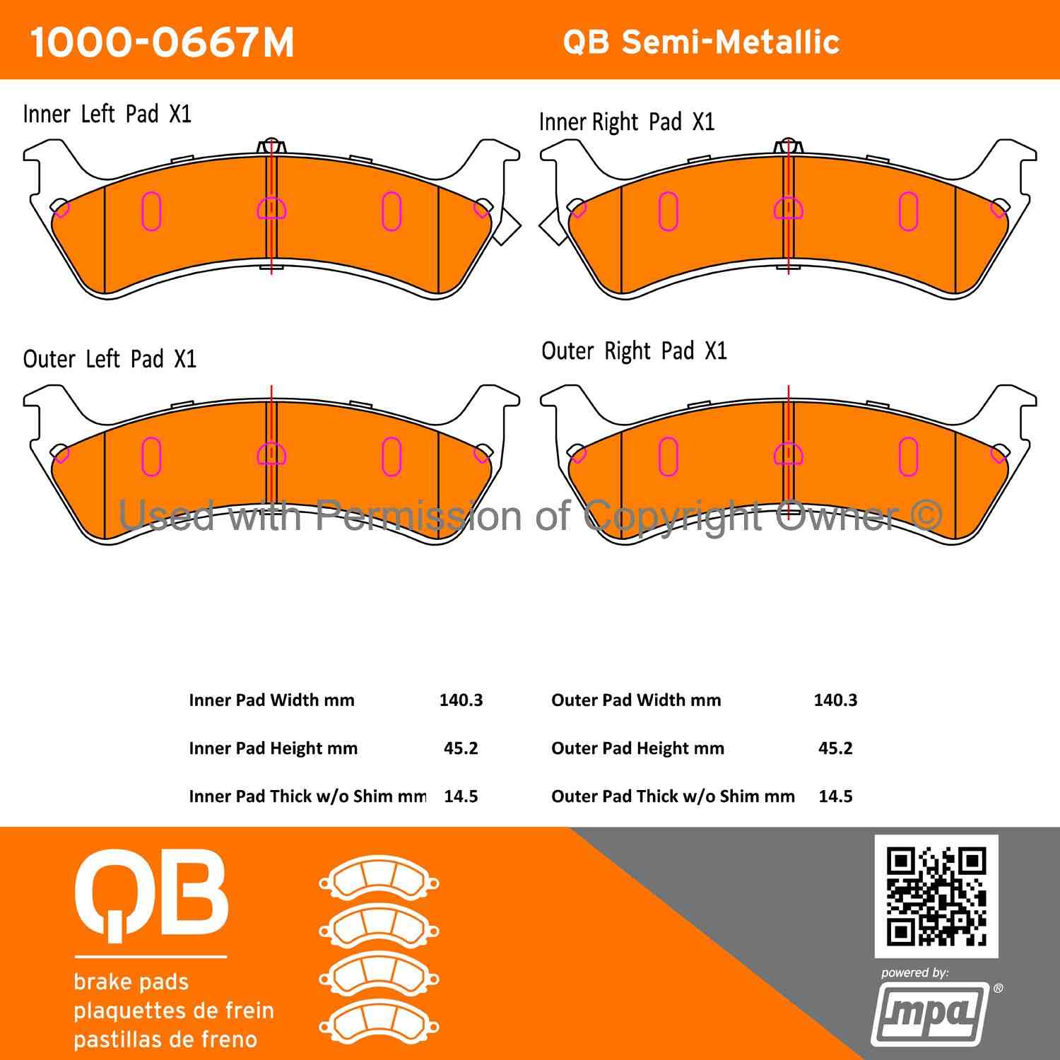 Other View of Rear Disc Brake Pad Set MPA 1000-0667M