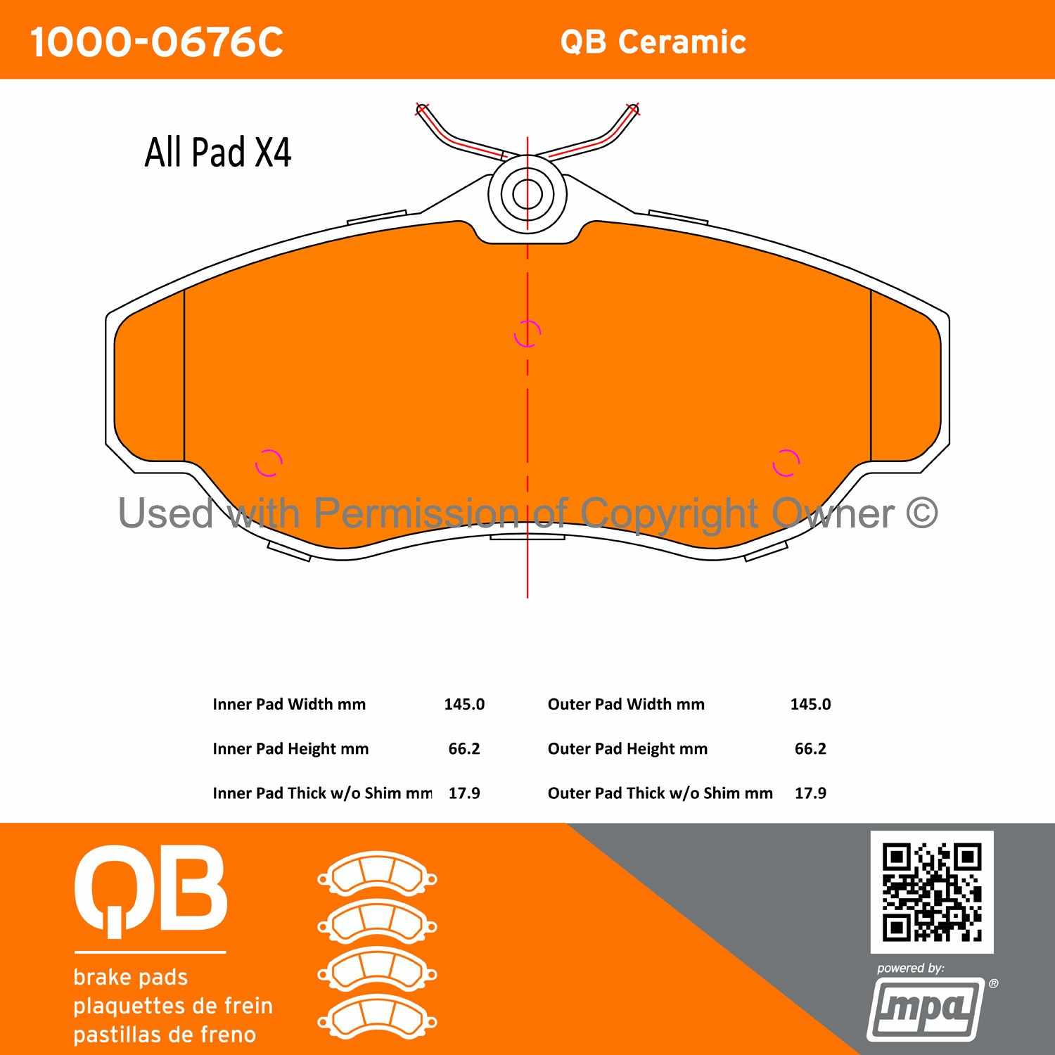 Other View of Front Disc Brake Pad Set MPA 1000-0676C