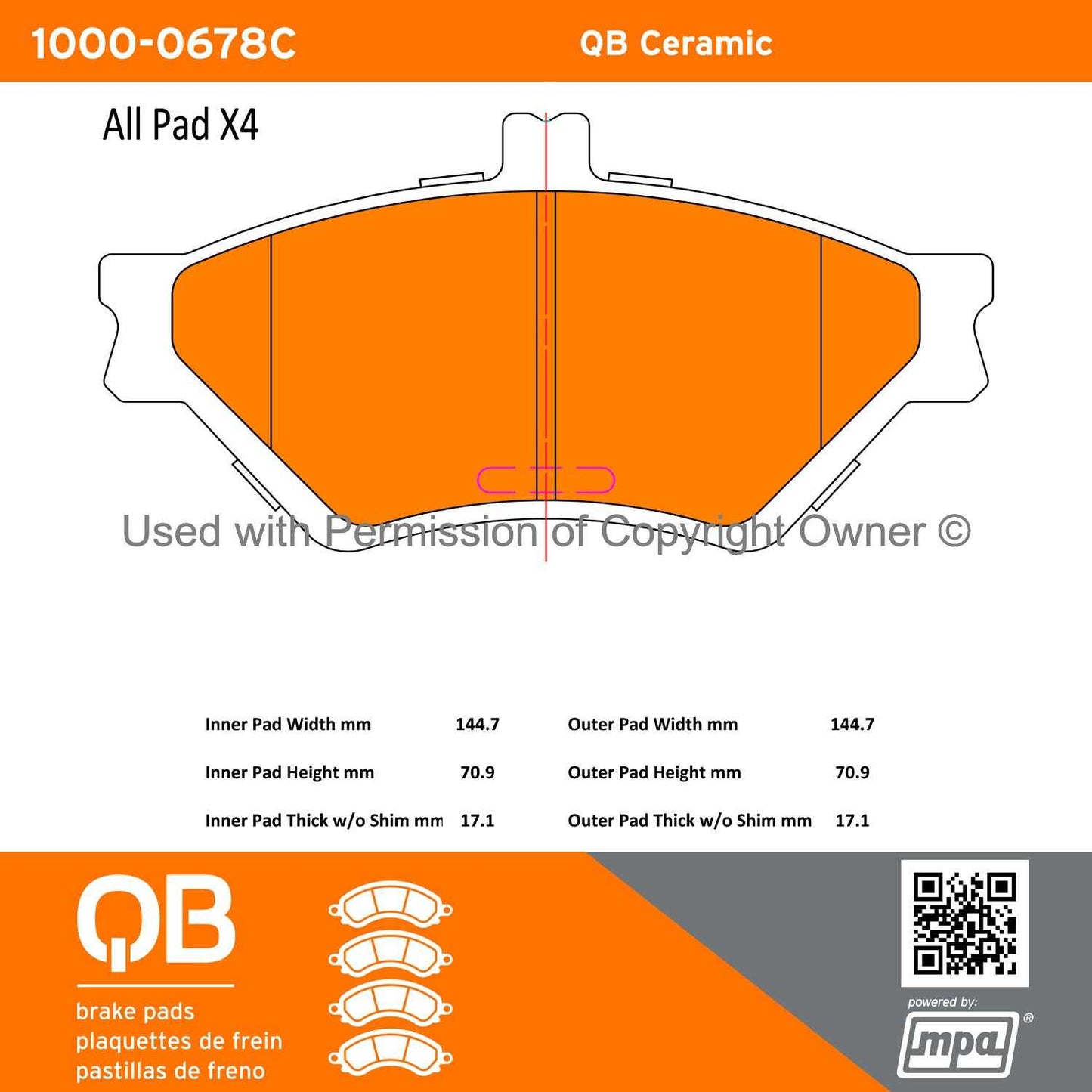 Other View of Front Disc Brake Pad Set MPA 1000-0678C