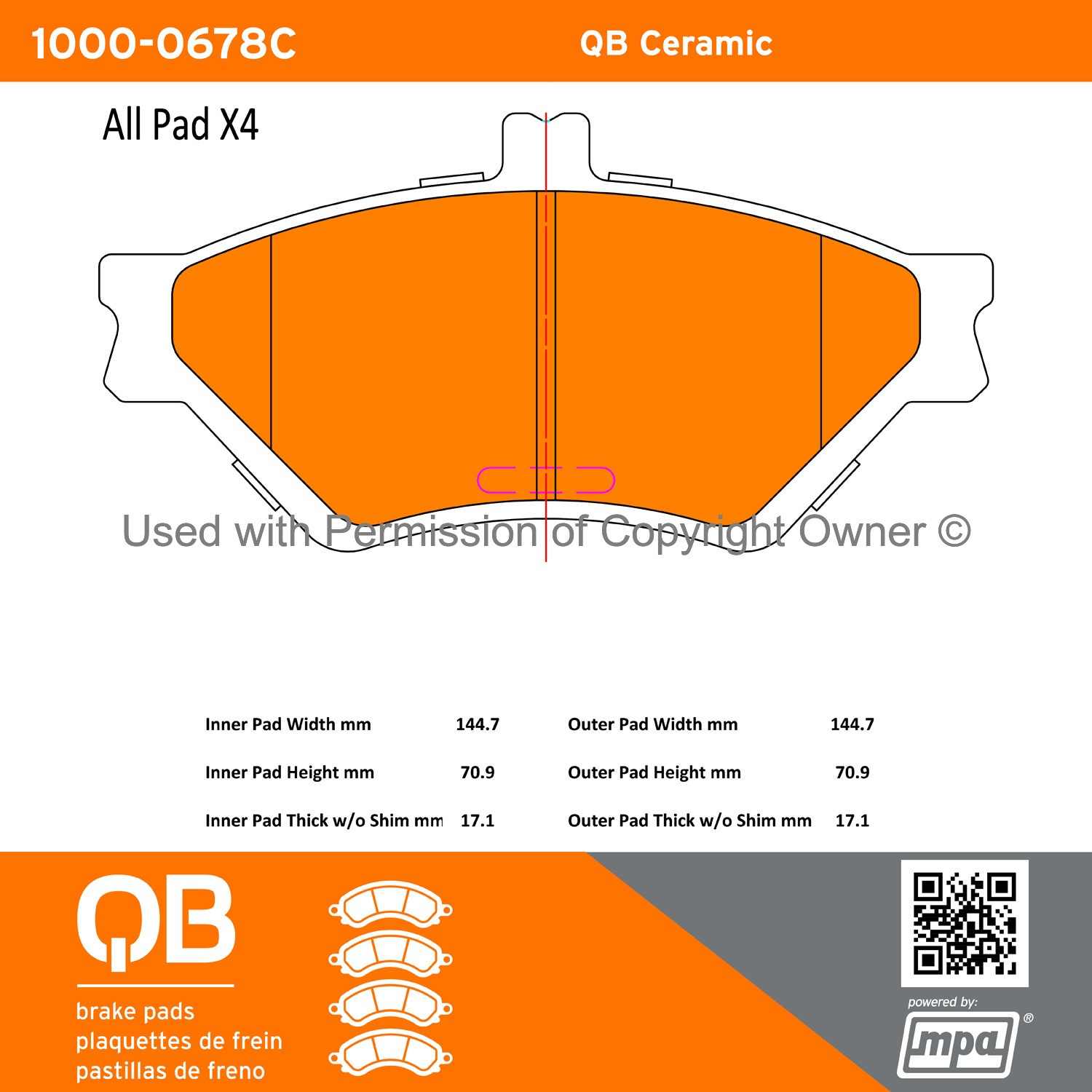 Other View of Front Disc Brake Pad Set MPA 1000-0678C