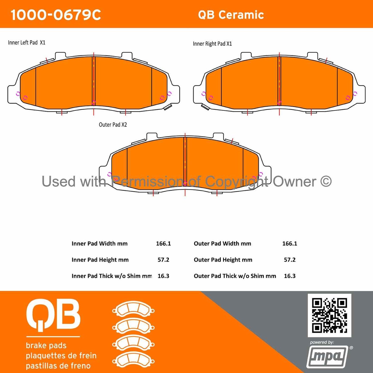 Other View of Front Disc Brake Pad Set MPA 1000-0679C