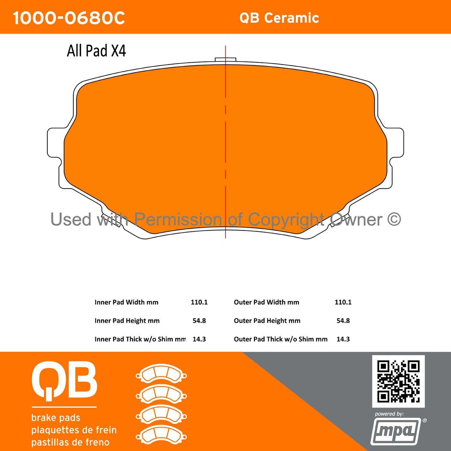 Other View of Front Disc Brake Pad Set MPA 1000-0680C