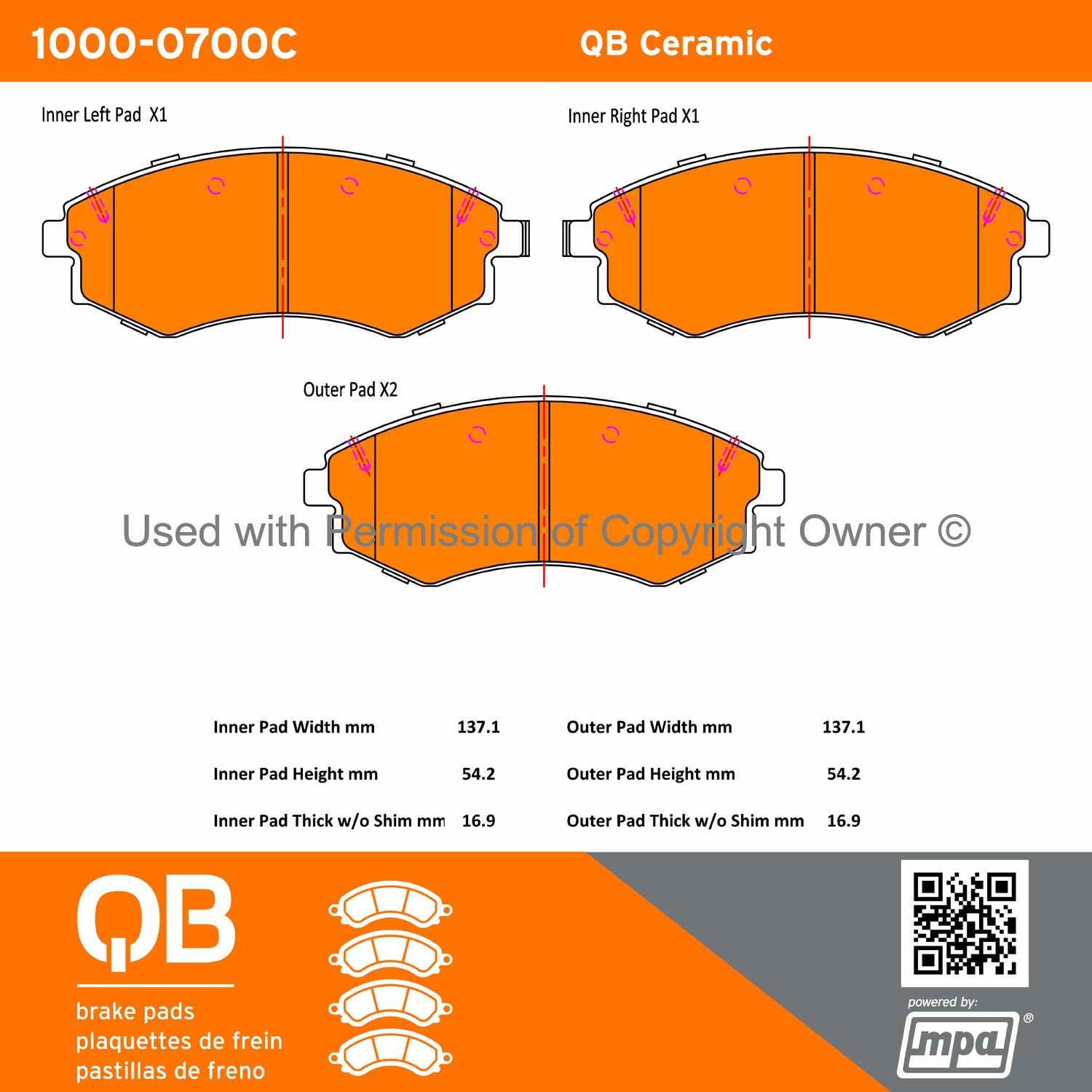 Other View of Front Disc Brake Pad Set MPA 1000-0700C