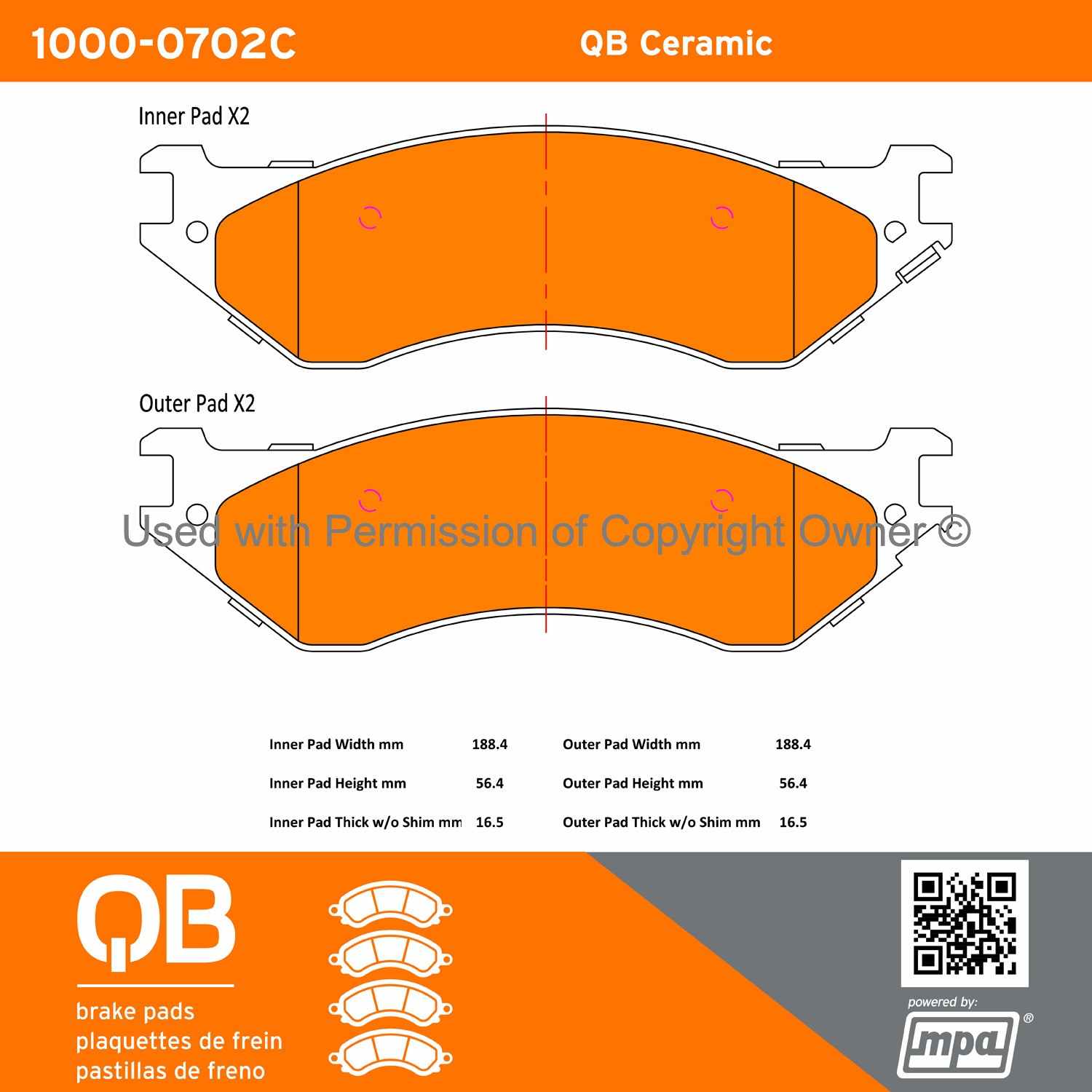 Other View of Front Disc Brake Pad Set MPA 1000-0702C