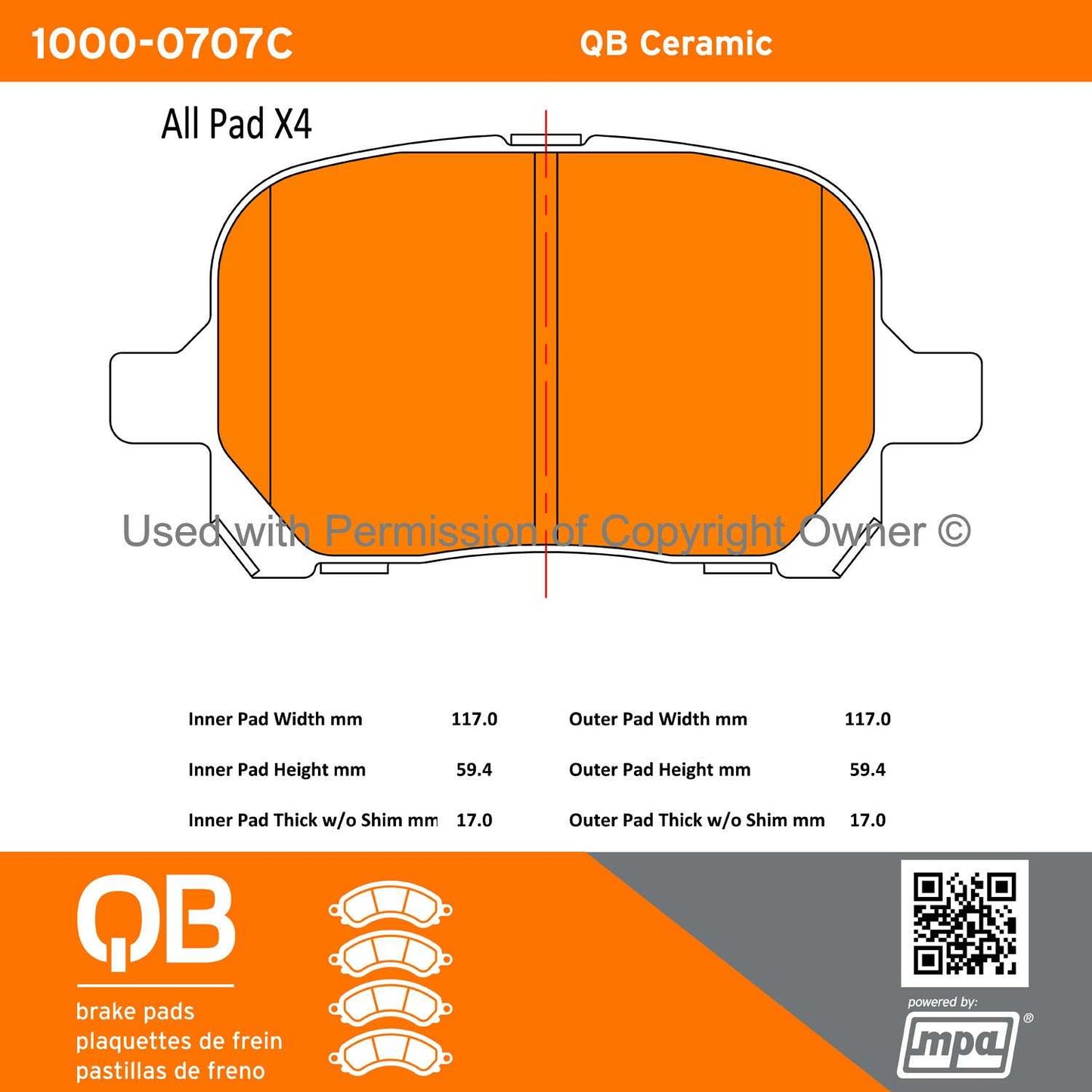 Other View of Front Disc Brake Pad Set MPA 1000-0707C