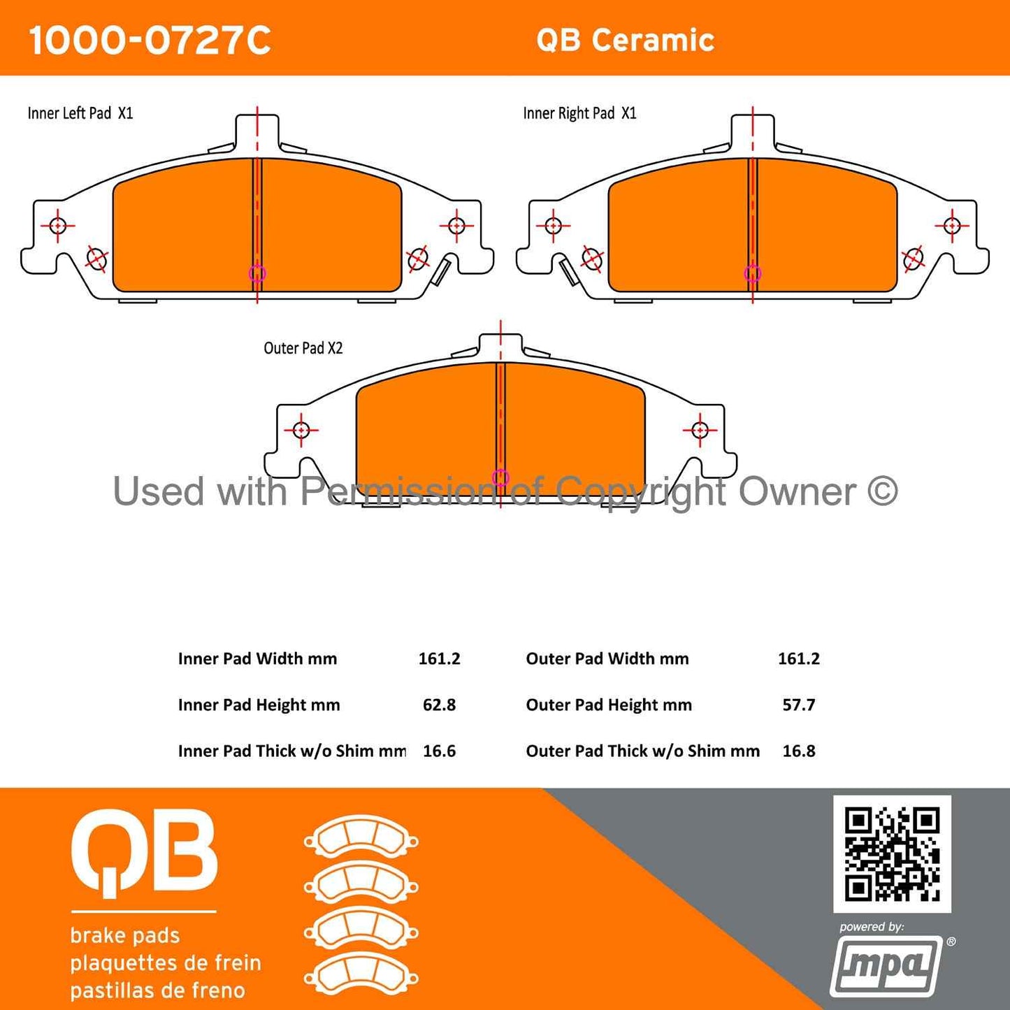 Other View of Front Disc Brake Pad Set MPA 1000-0727C