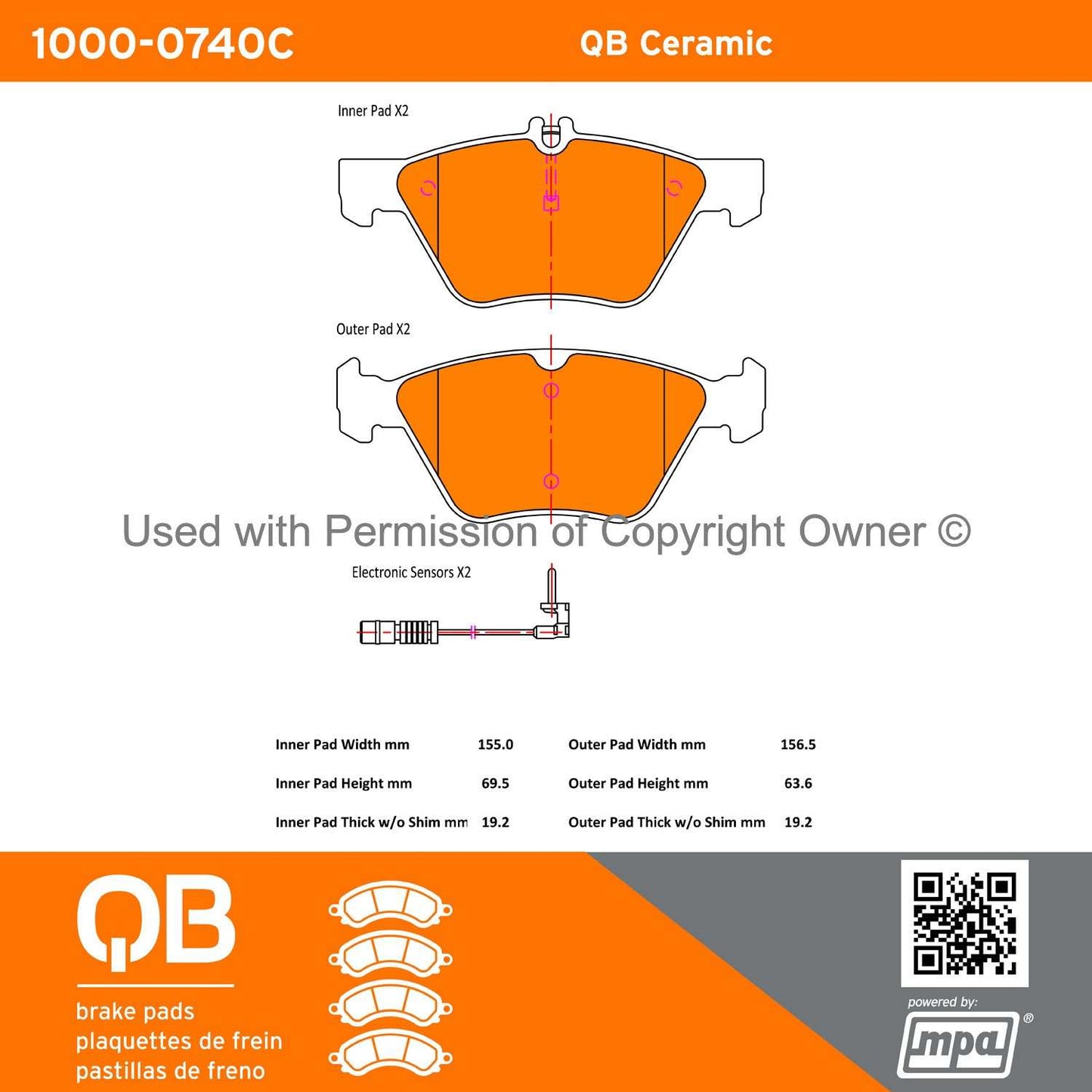 Other View of Front Disc Brake Pad Set MPA 1000-0740C