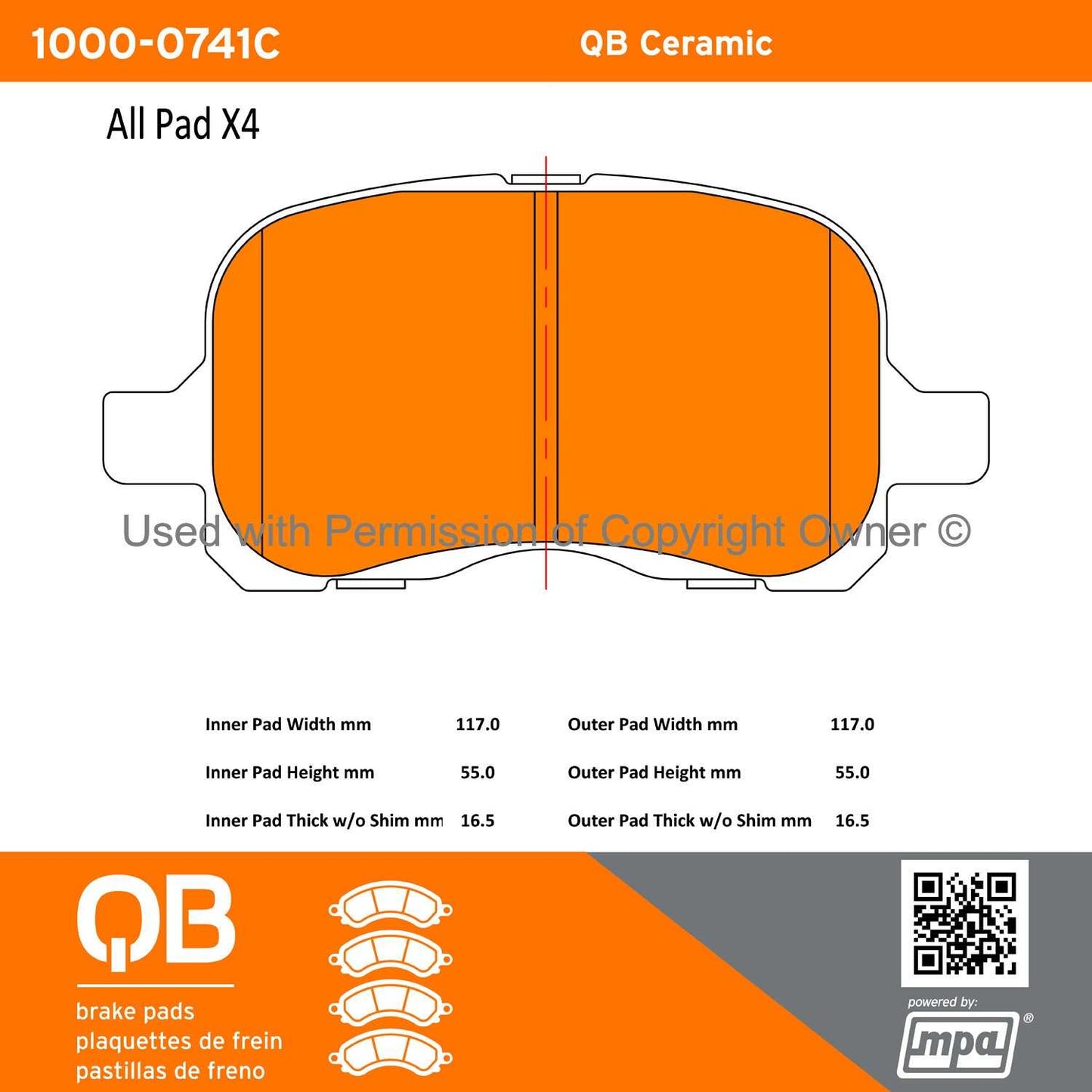 Other View of Front Disc Brake Pad Set MPA 1000-0741C