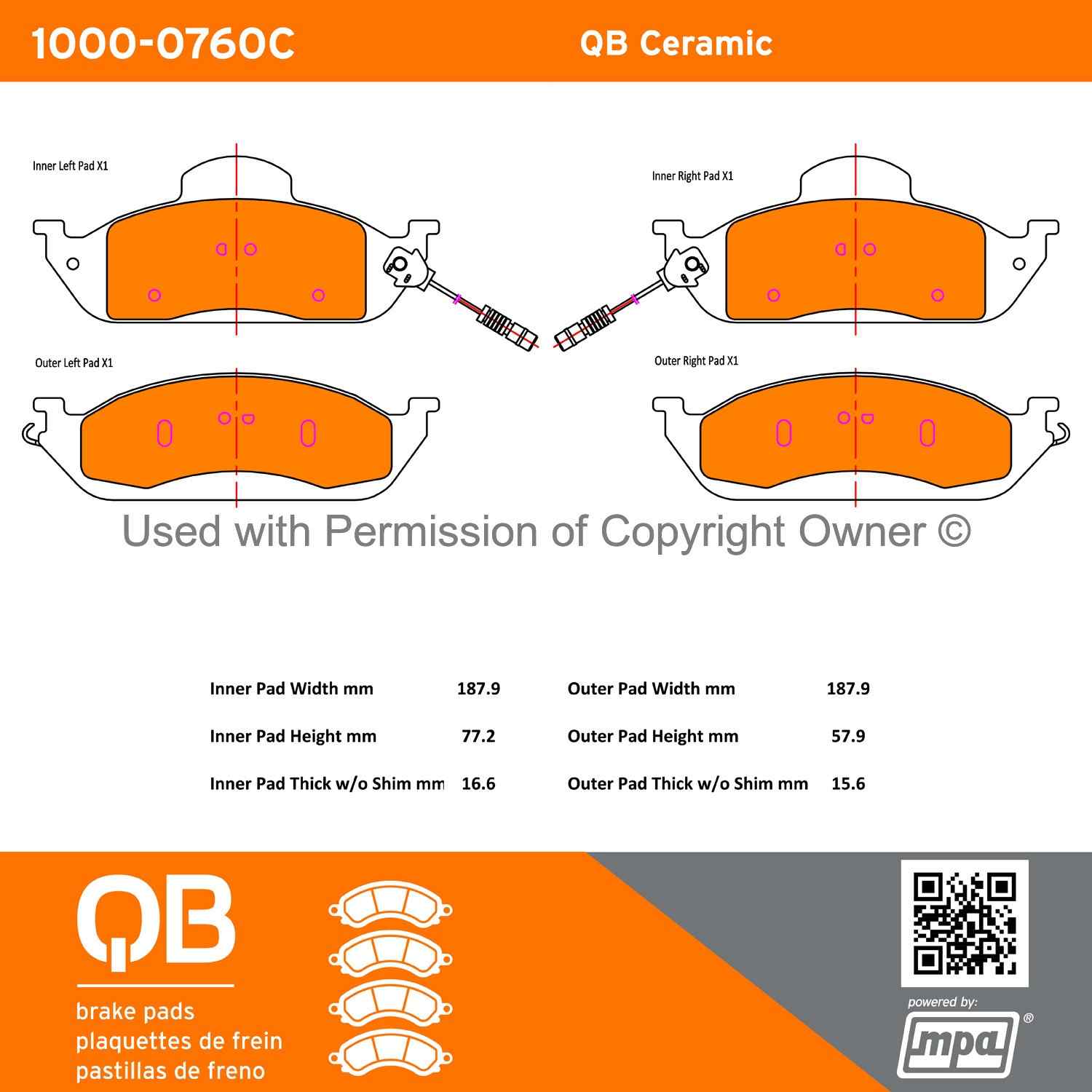 Other View of Front Disc Brake Pad Set MPA 1000-0760C