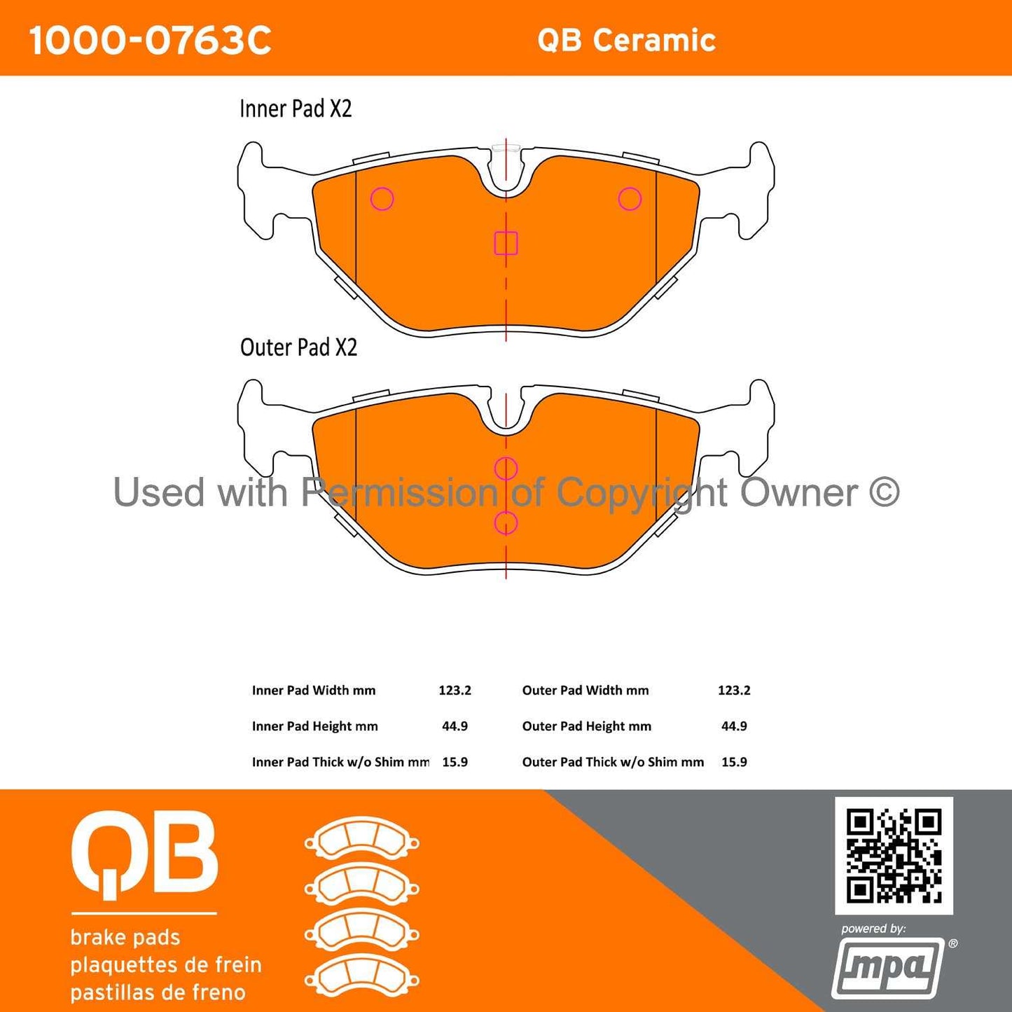 Other View of Rear Disc Brake Pad Set MPA 1000-0763C