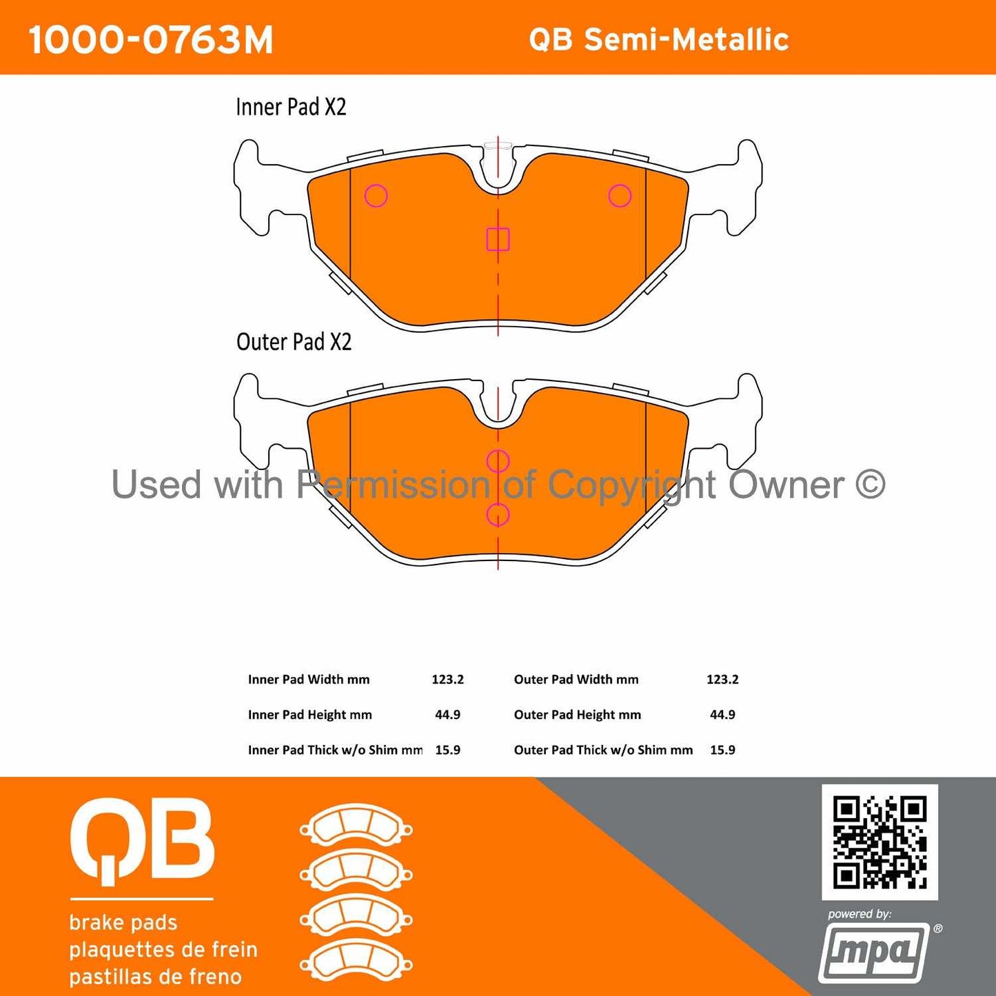 Other View of Rear Disc Brake Pad Set MPA 1000-0763M