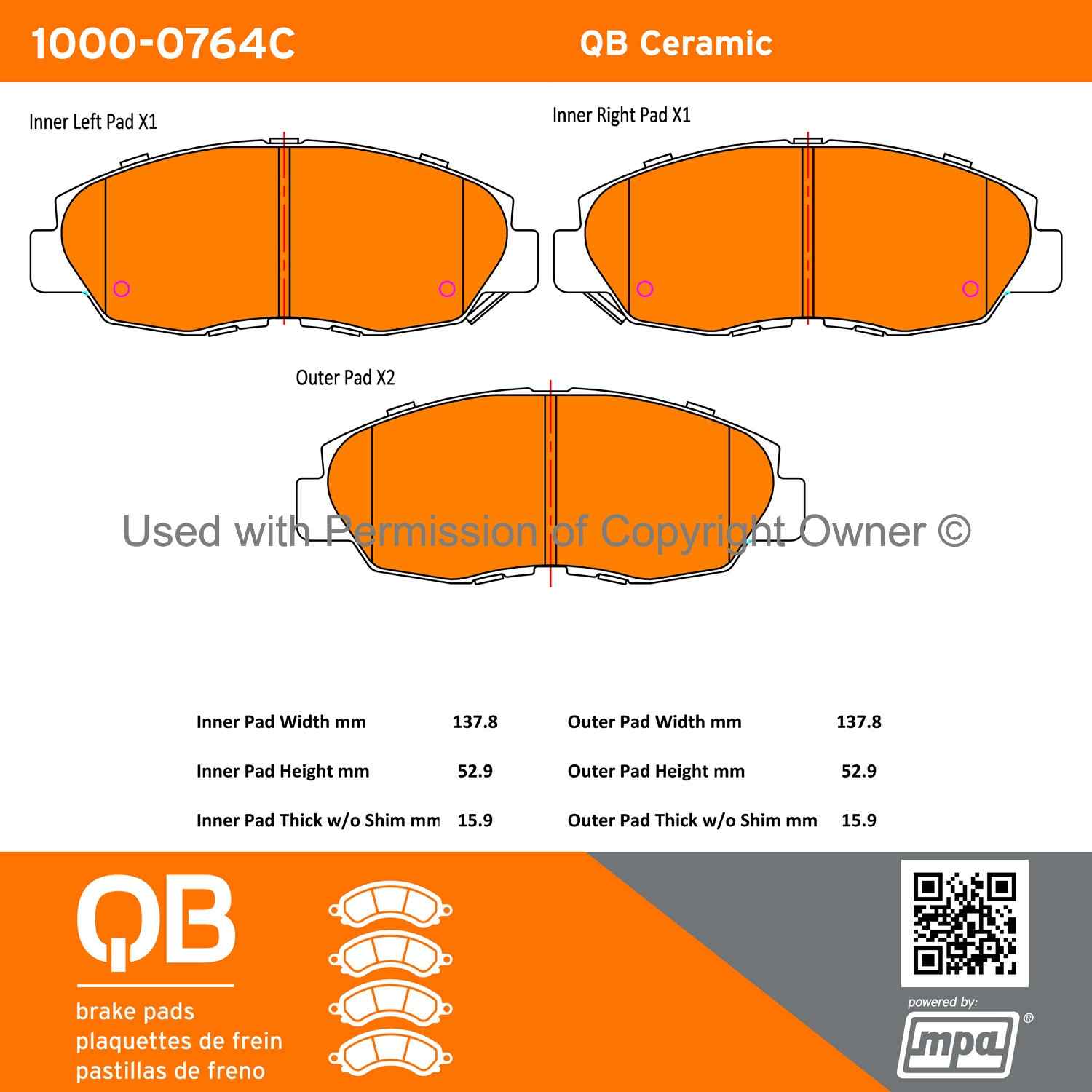 Other View of Front Disc Brake Pad Set MPA 1000-0764C