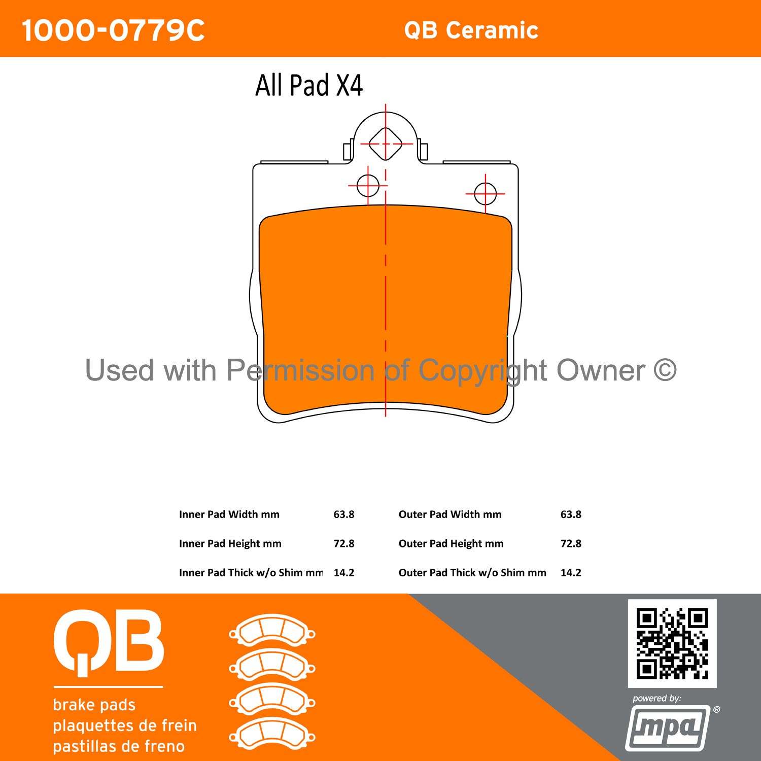 Other View of Rear Disc Brake Pad Set MPA 1000-0779C