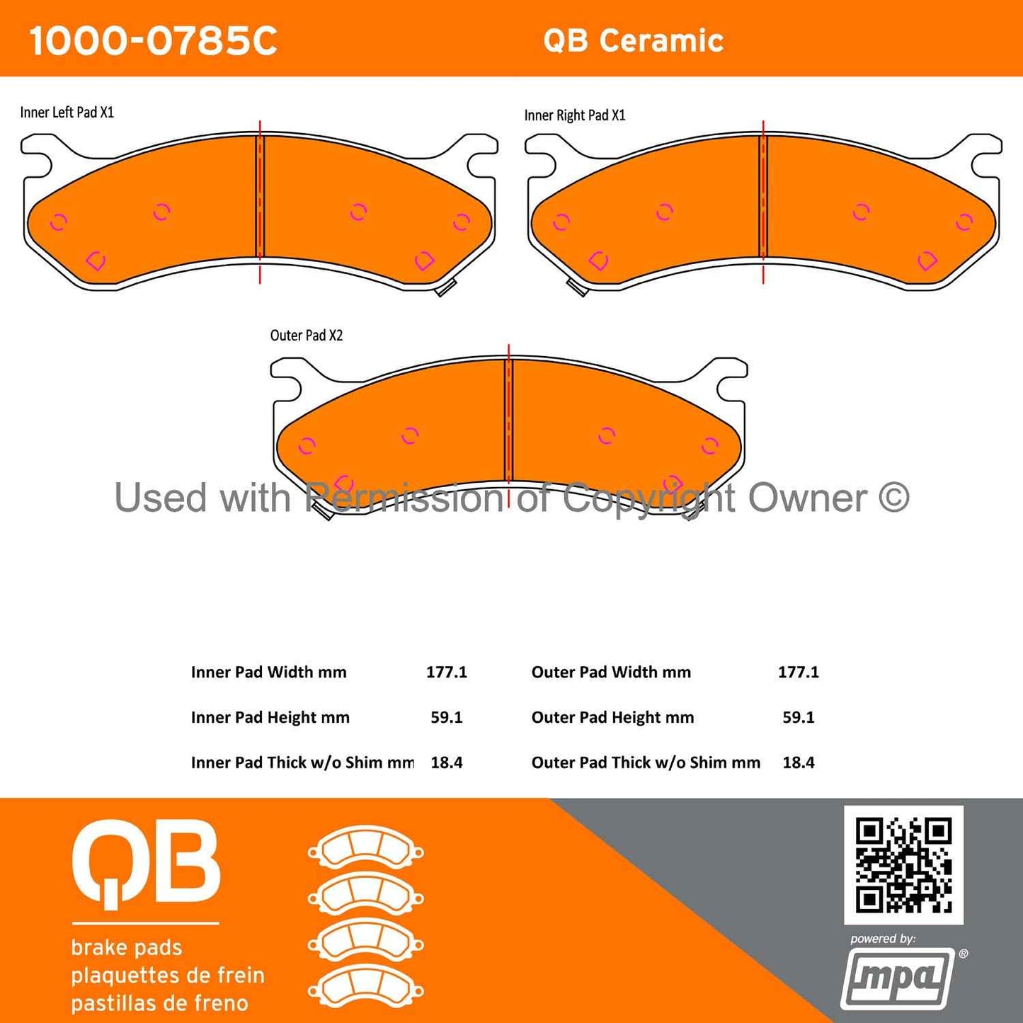 Other View of Front Disc Brake Pad Set MPA 1000-0785C