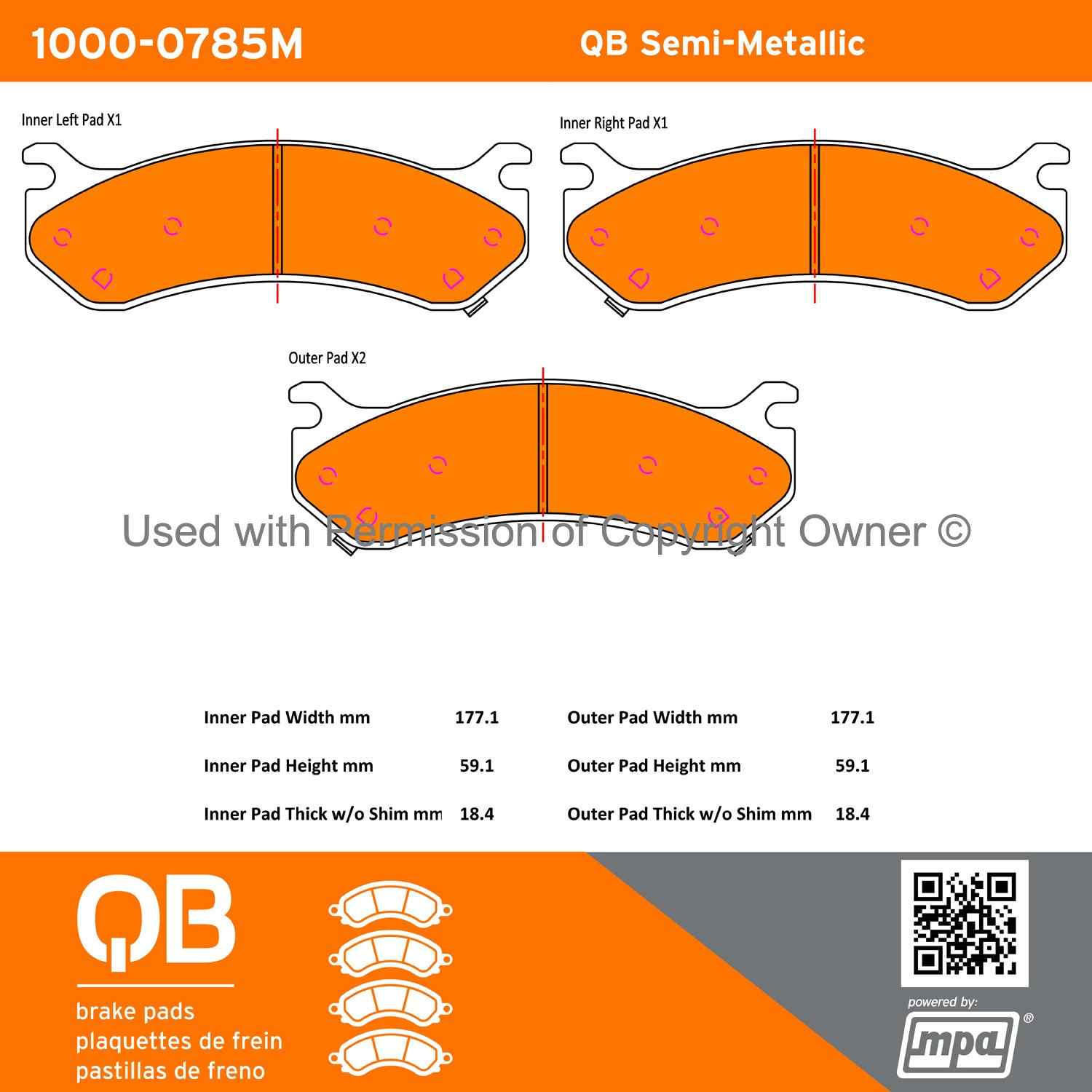 Other View of Front Disc Brake Pad Set MPA 1000-0785M