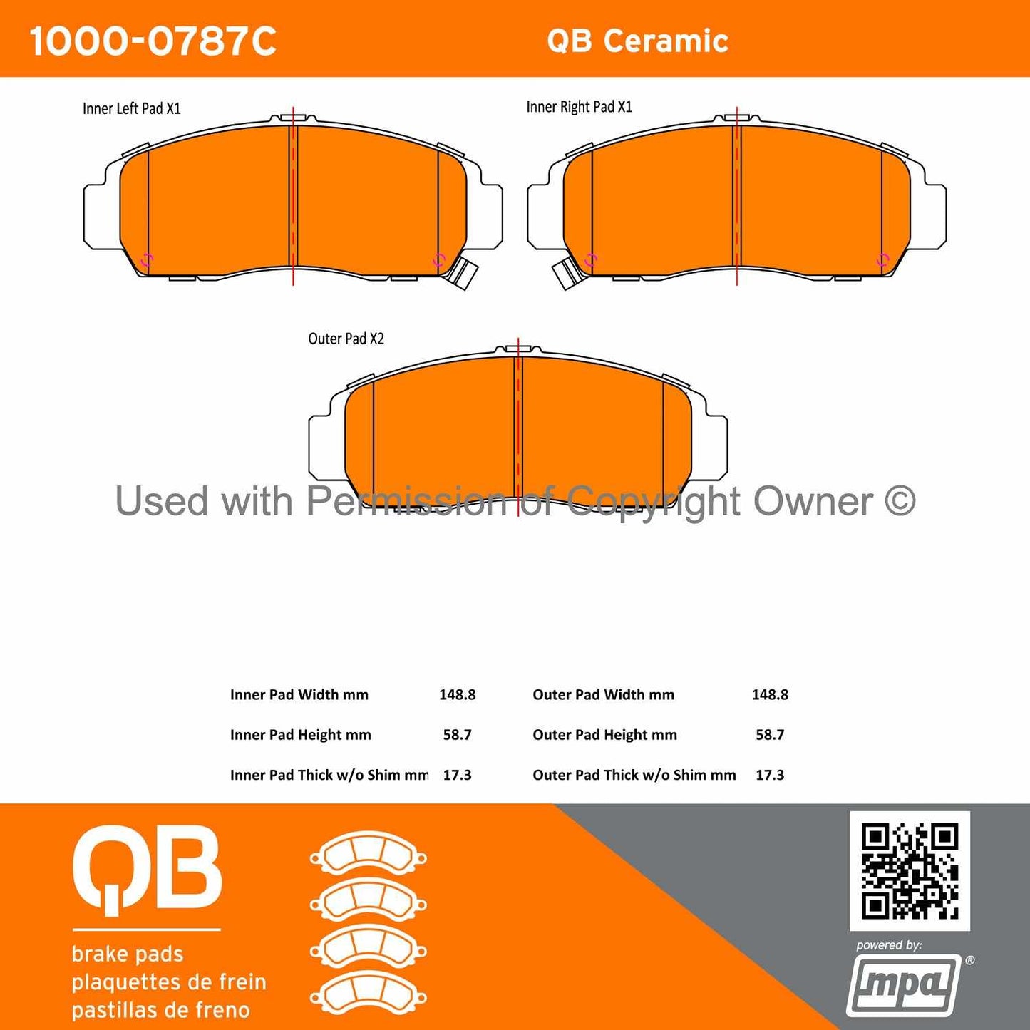 Other View of Front Disc Brake Pad Set MPA 1000-0787C