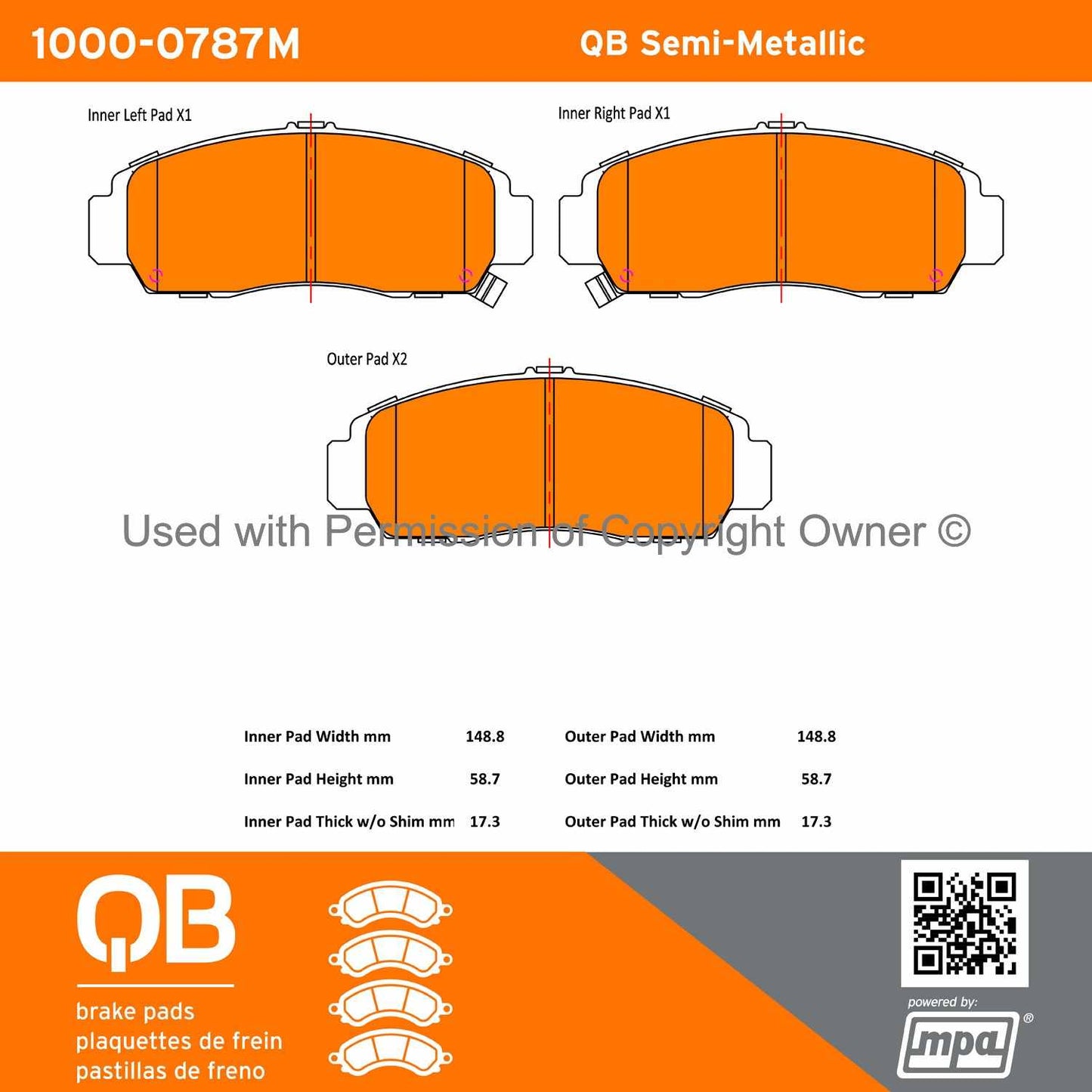 Other View of Front Disc Brake Pad Set MPA 1000-0787M