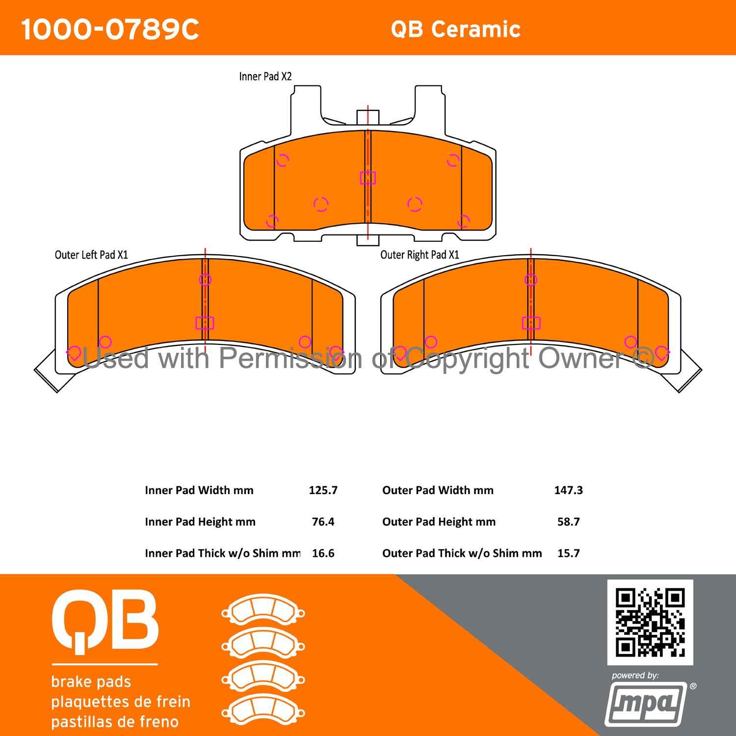 Other View of Front Disc Brake Pad Set MPA 1000-0789C