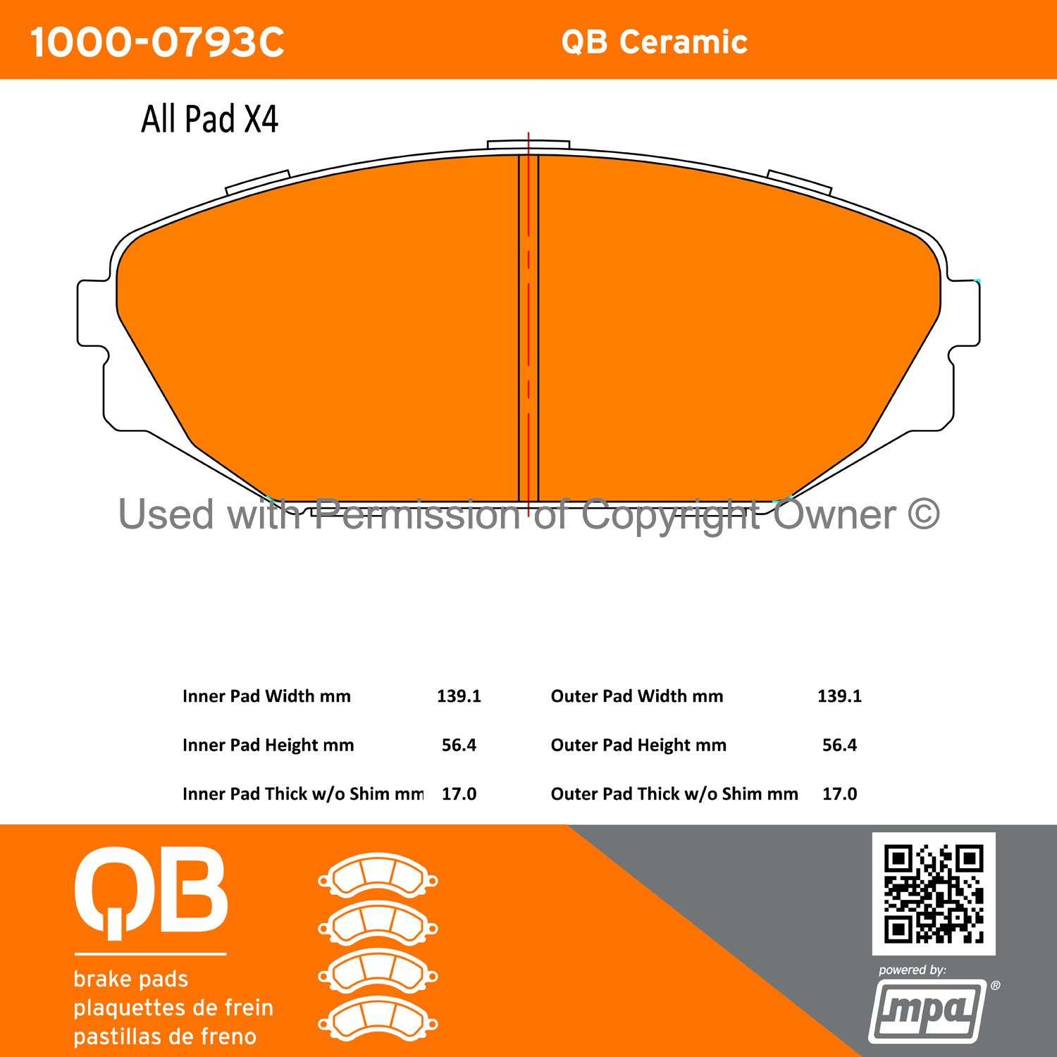 Other View of Front Disc Brake Pad Set MPA 1000-0793C