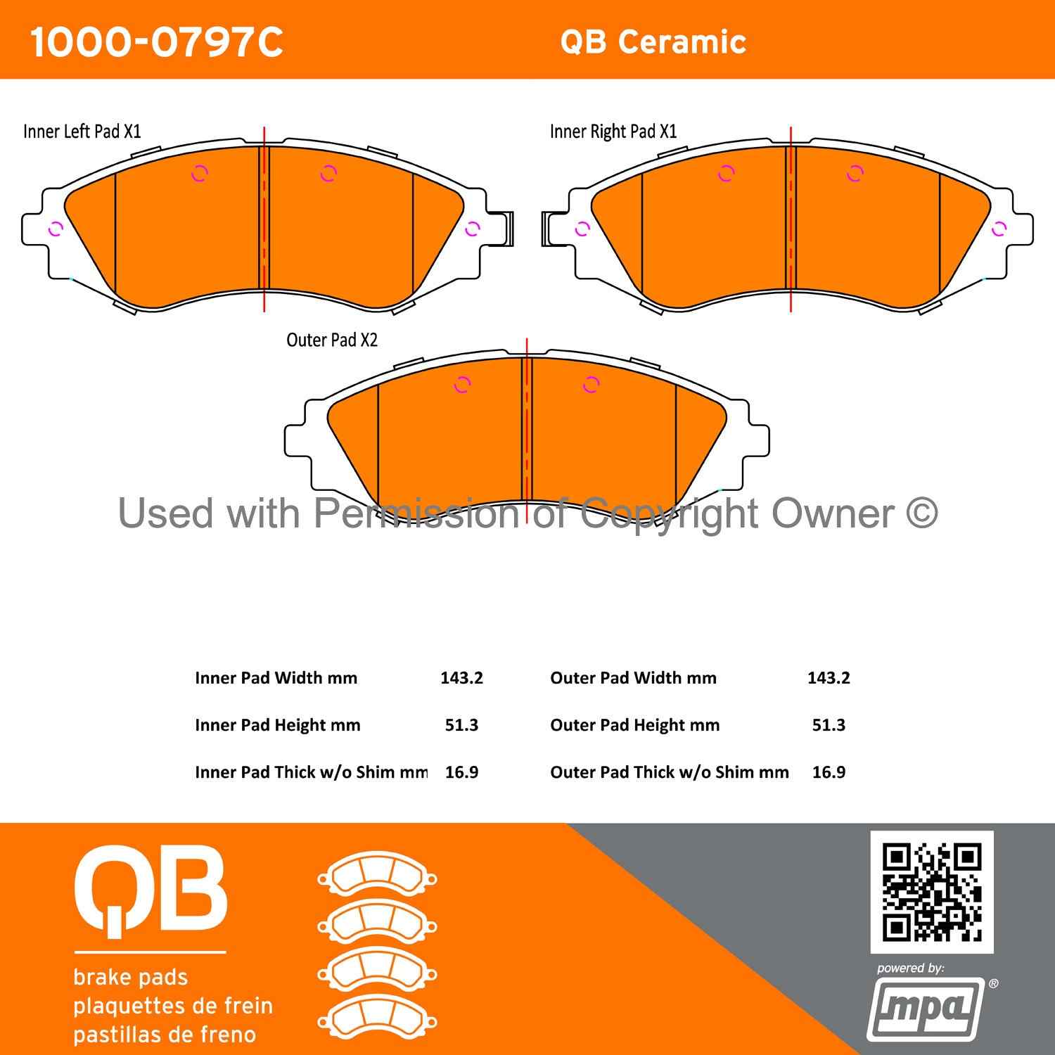 Other View of Front Disc Brake Pad Set MPA 1000-0797C