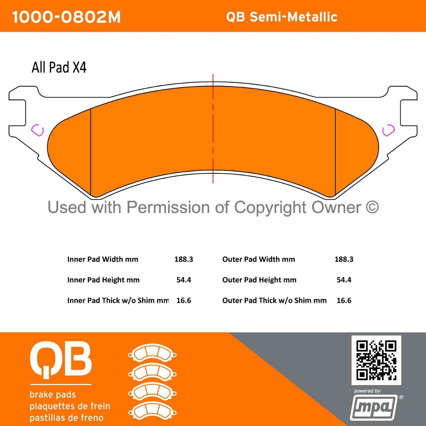 Other View of Rear Disc Brake Pad Set MPA 1000-0802M