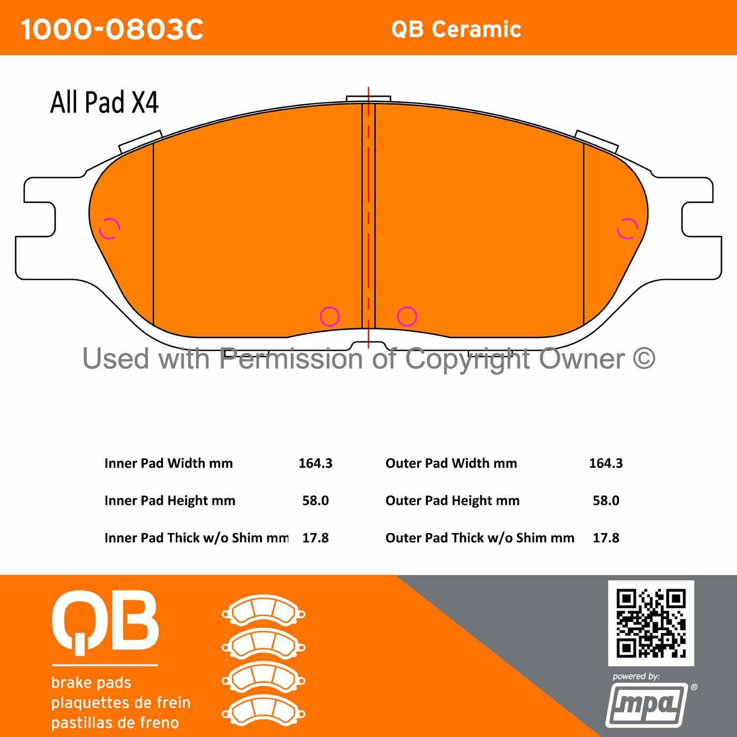 Other View of Front Disc Brake Pad Set MPA 1000-0803C