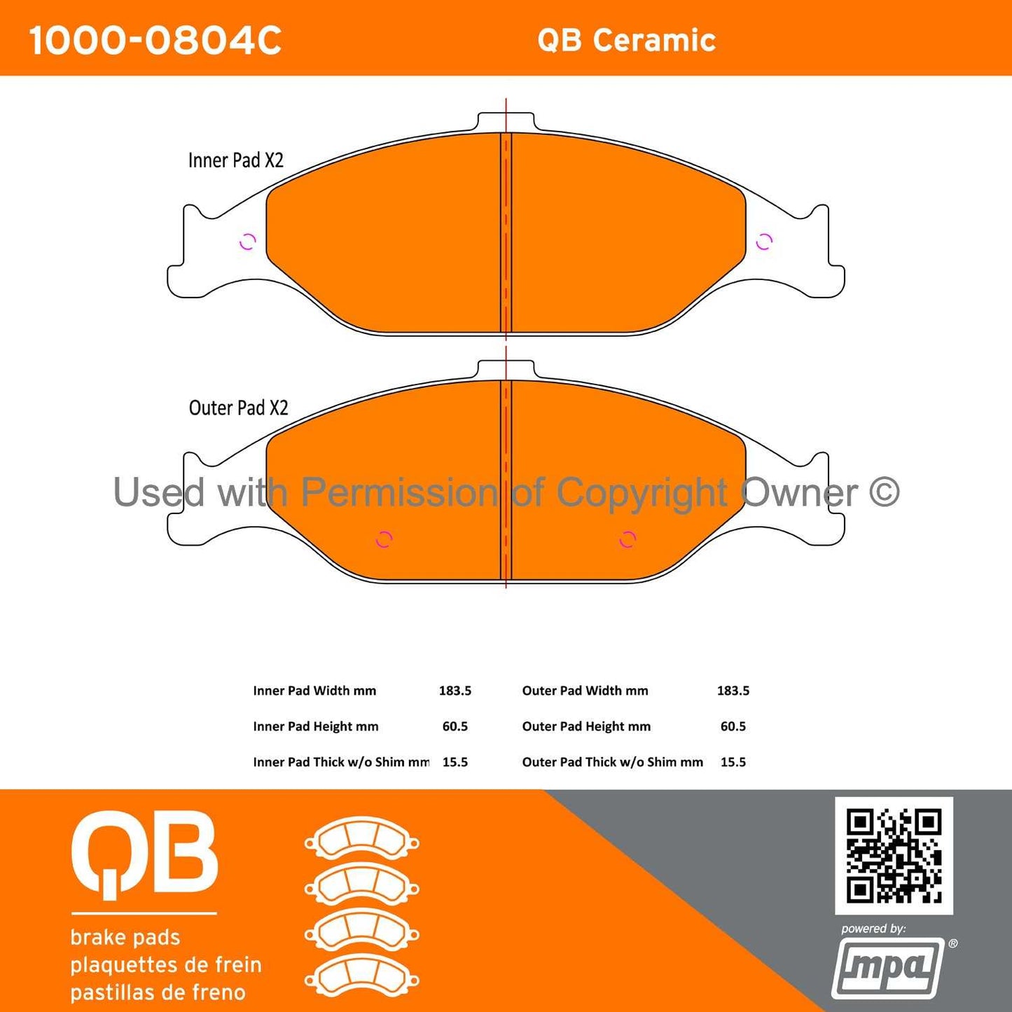 Other View of Front Disc Brake Pad Set MPA 1000-0804C