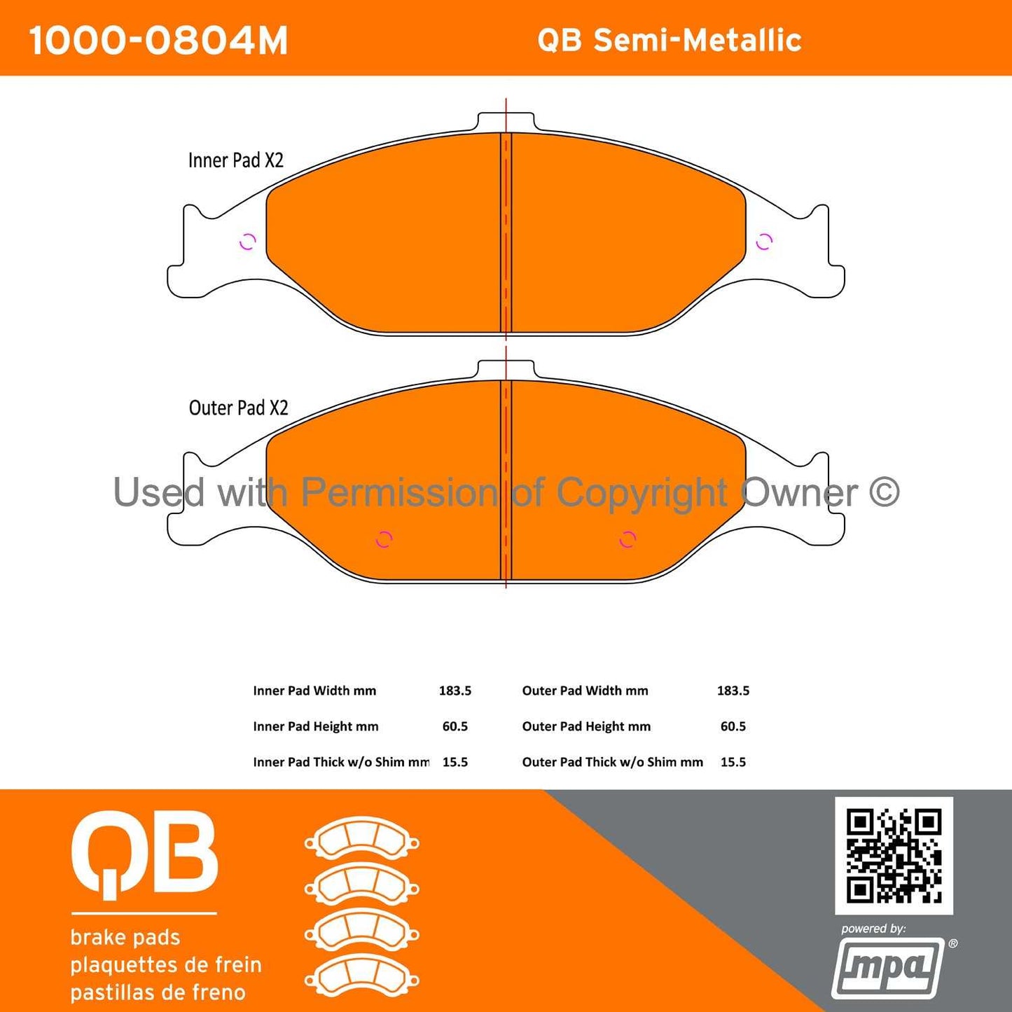 Other View of Front Disc Brake Pad Set MPA 1000-0804M