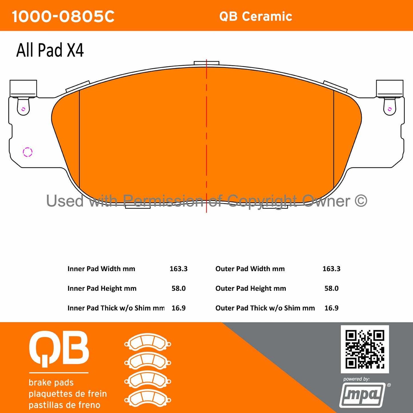 Other View of Front Disc Brake Pad Set MPA 1000-0805C