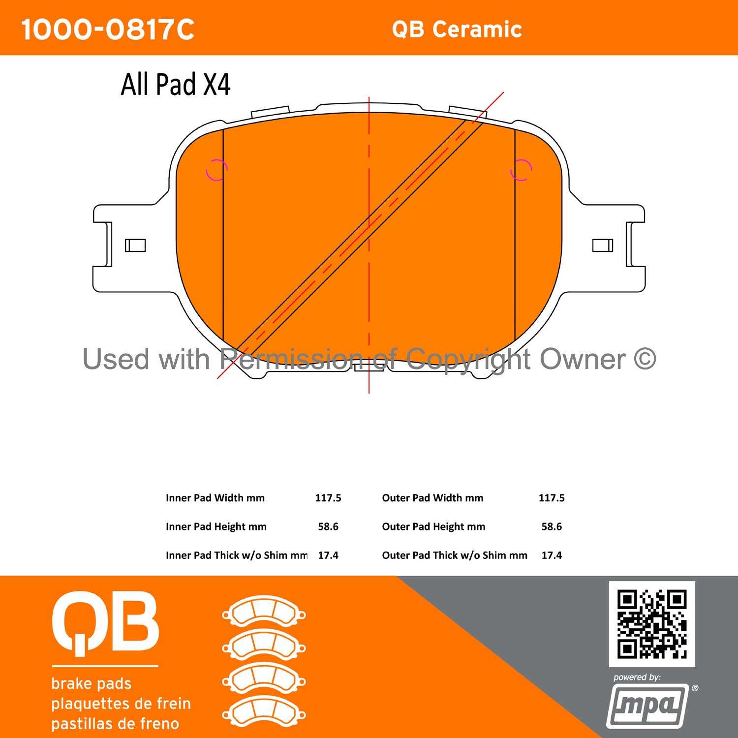 Other View of Front Disc Brake Pad Set MPA 1000-0817C