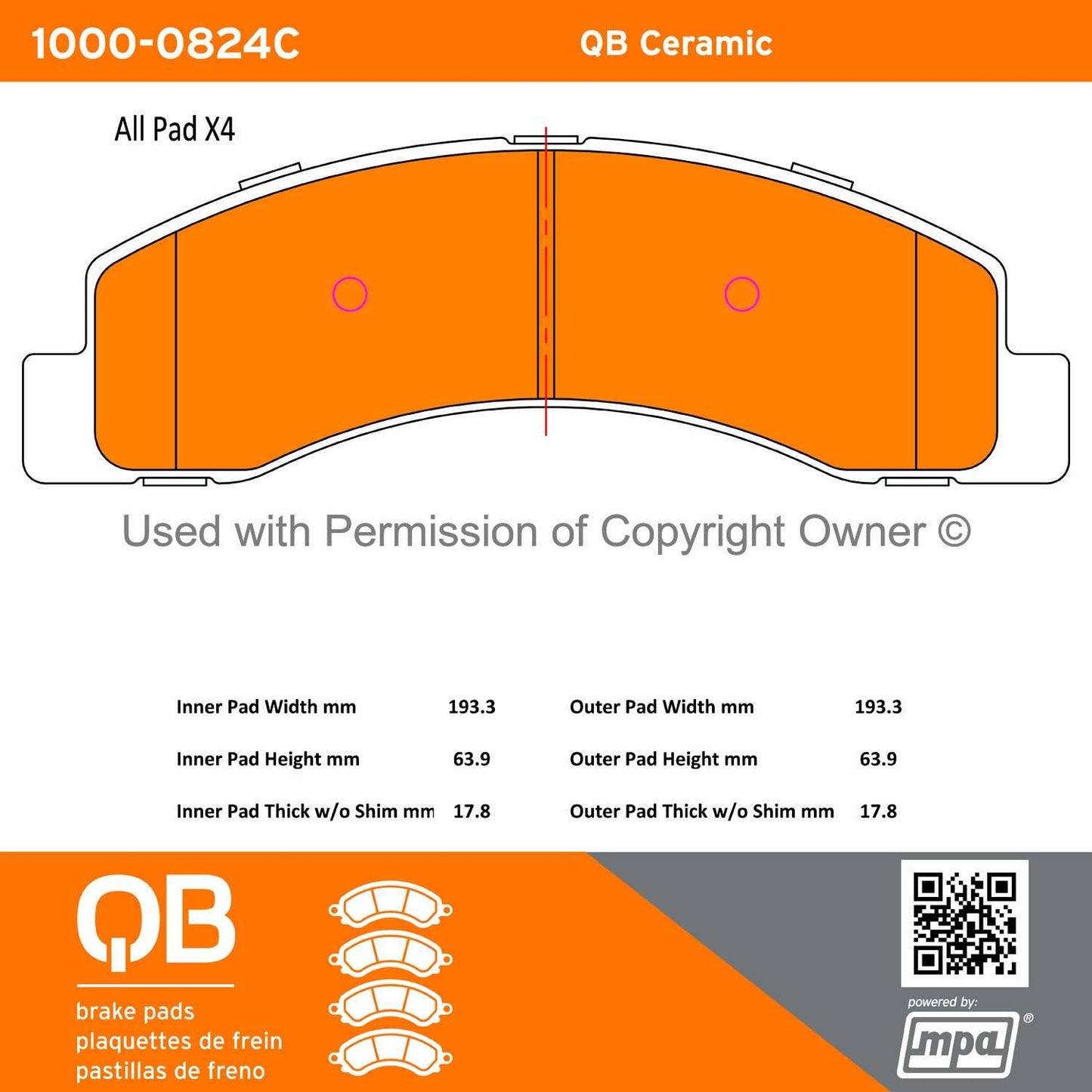 Other View of Front Disc Brake Pad Set MPA 1000-0824C