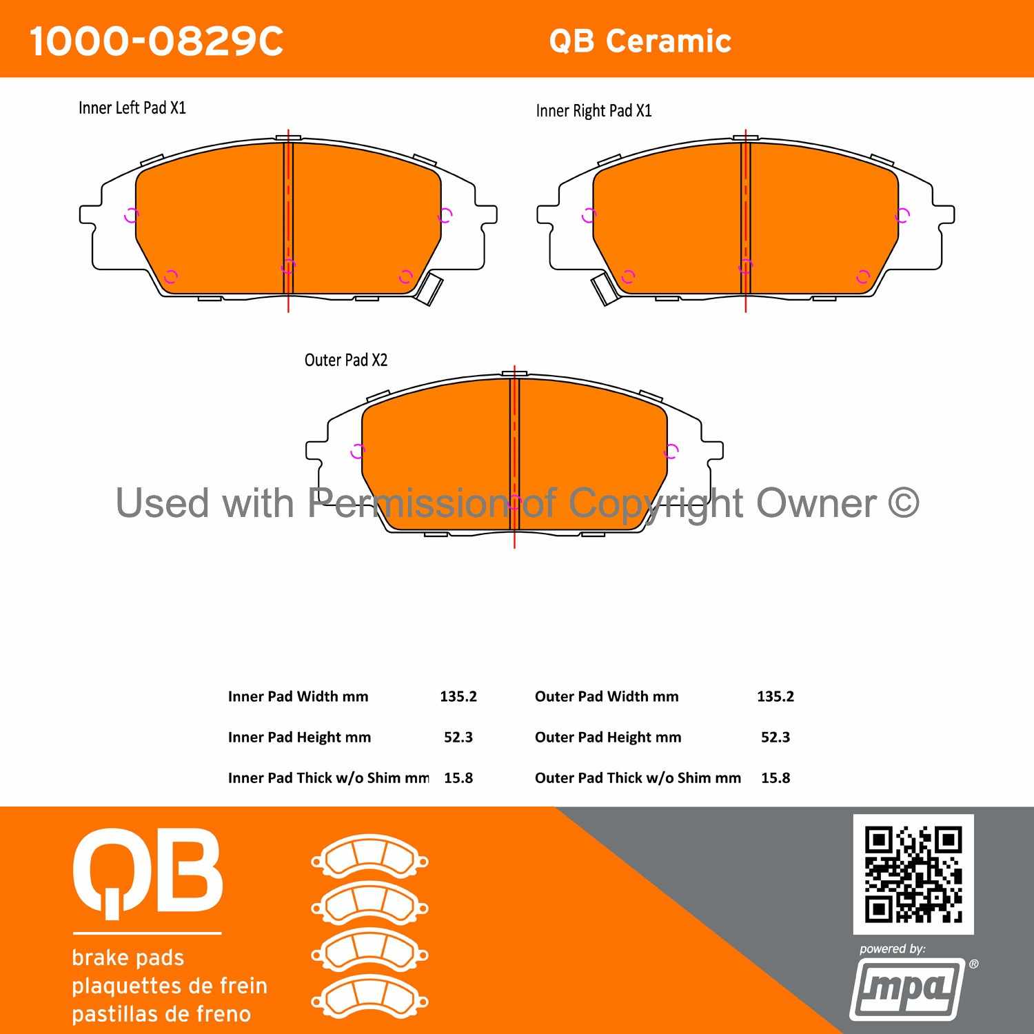 Other View of Front Disc Brake Pad Set MPA 1000-0829C