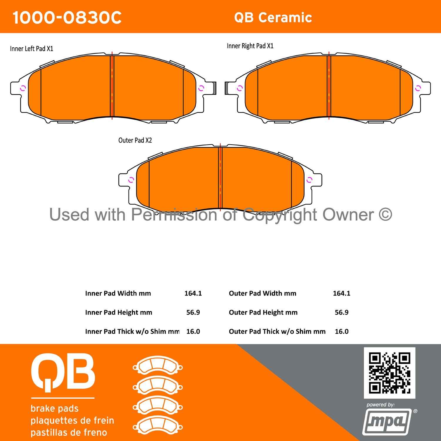 Other View of Front Disc Brake Pad Set MPA 1000-0830C