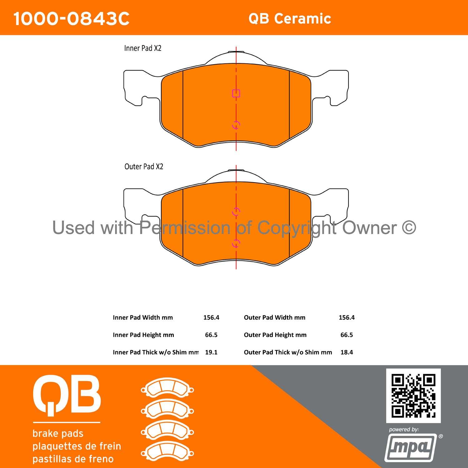 Other View of Front Disc Brake Pad Set MPA 1000-0843C