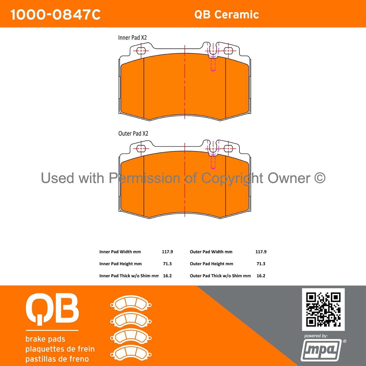 Other View of Front Disc Brake Pad Set MPA 1000-0847C