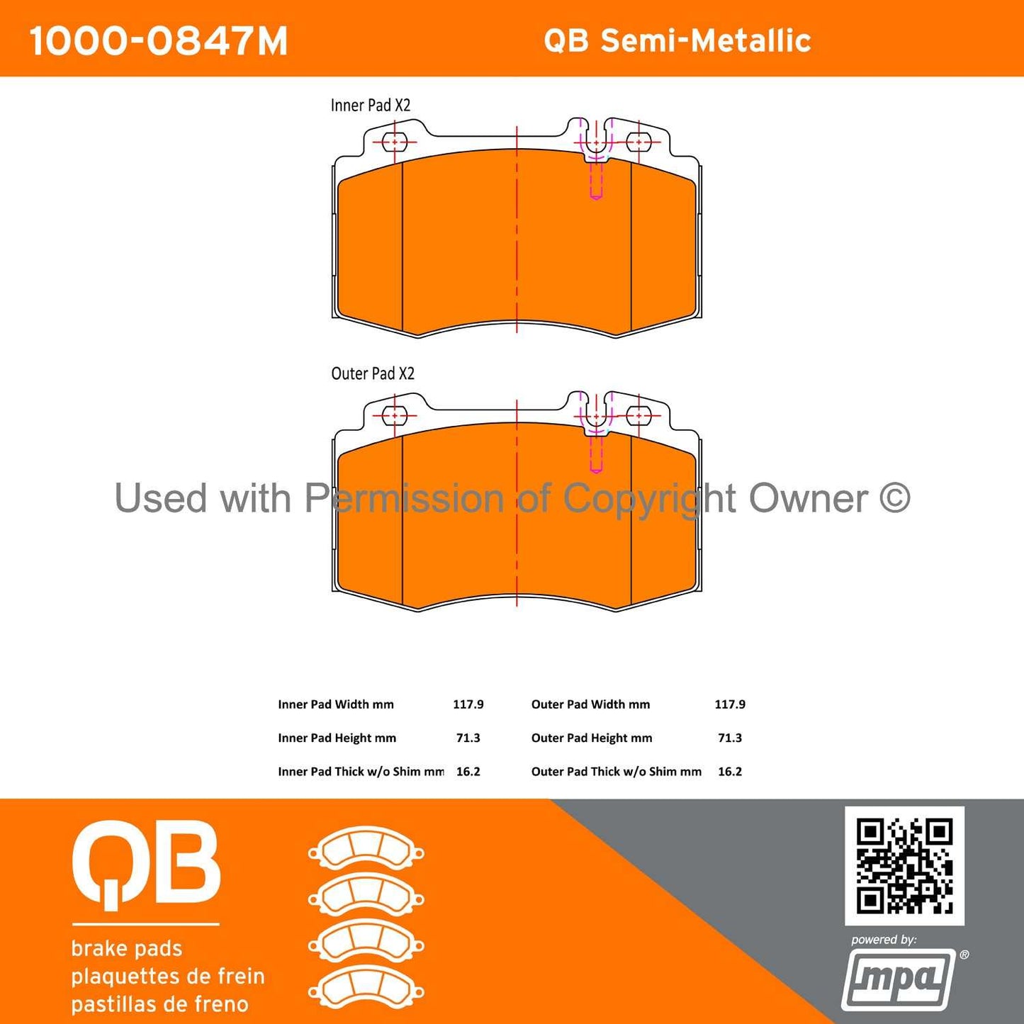 Other View of Front Disc Brake Pad Set MPA 1000-0847M