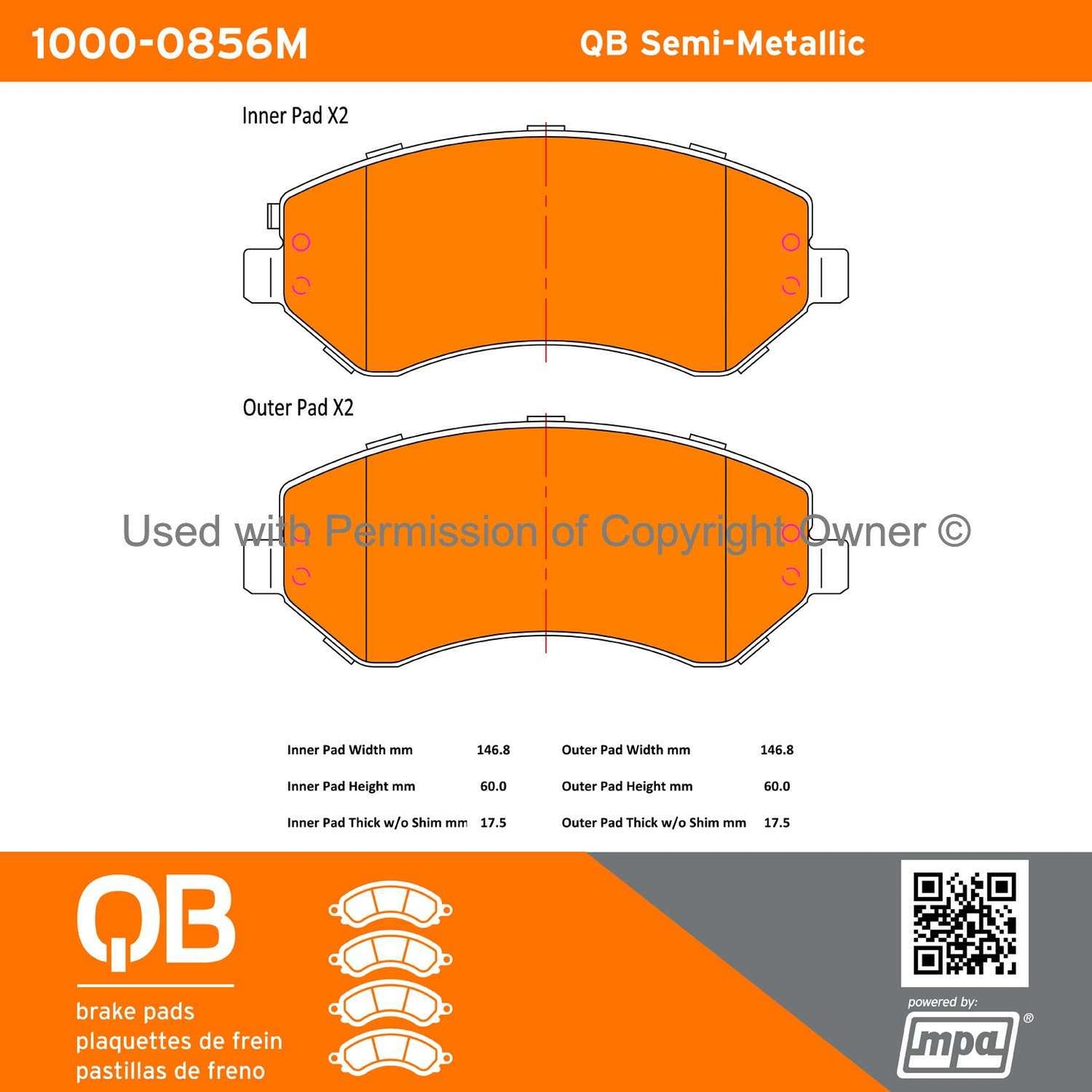 Other View of Front Disc Brake Pad Set MPA 1000-0856M