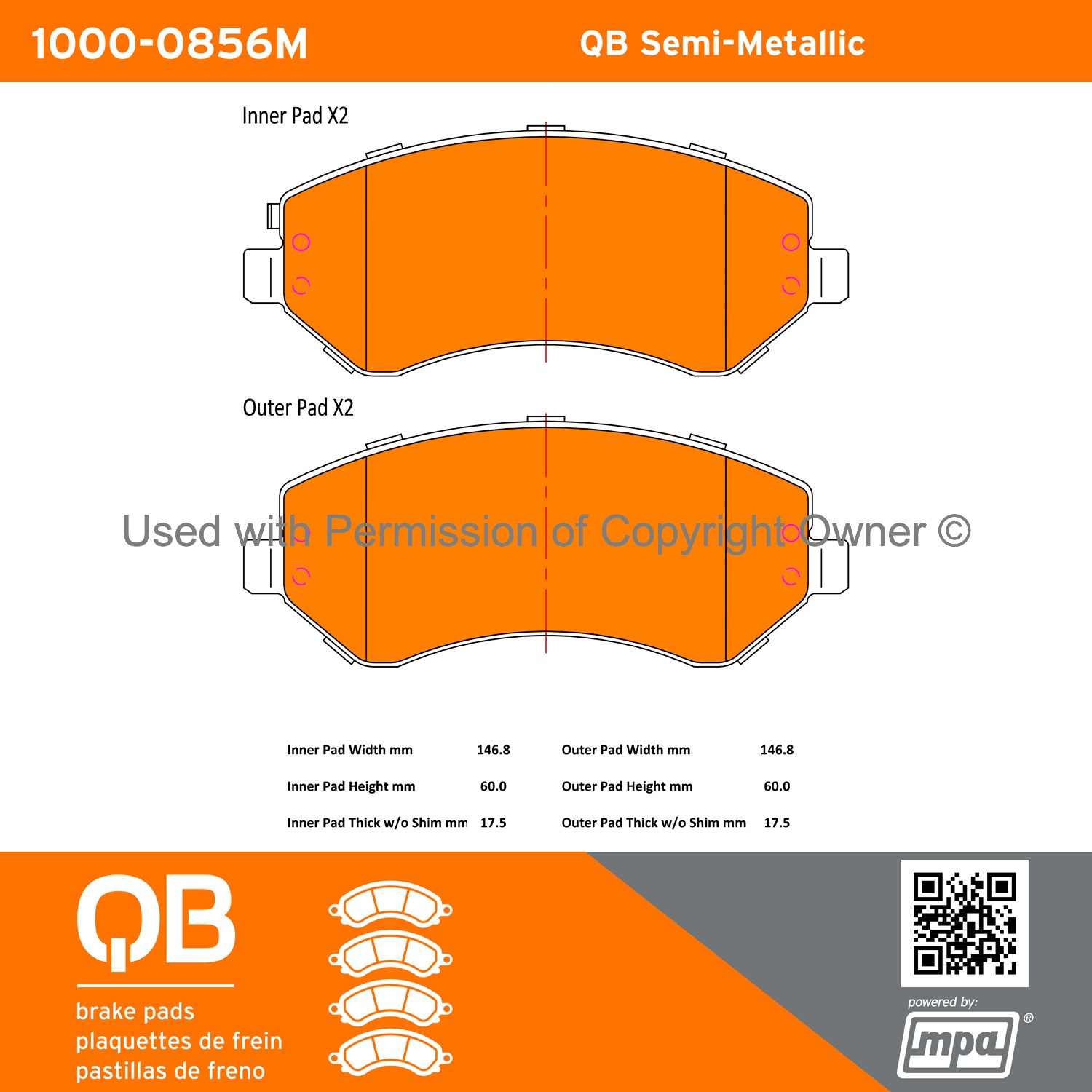 Other View of Front Disc Brake Pad Set MPA 1000-0856M