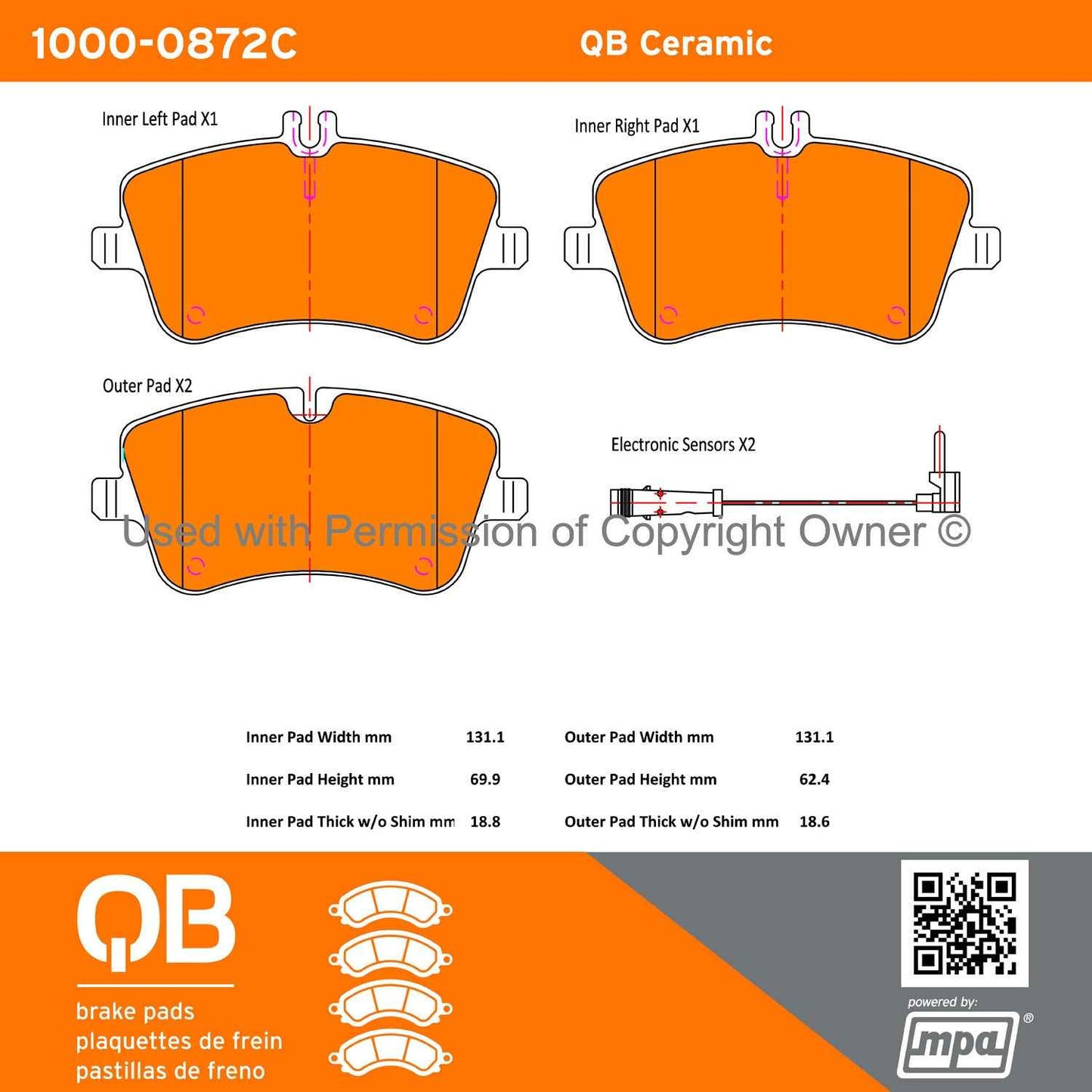 Other View of Front Disc Brake Pad Set MPA 1000-0872C