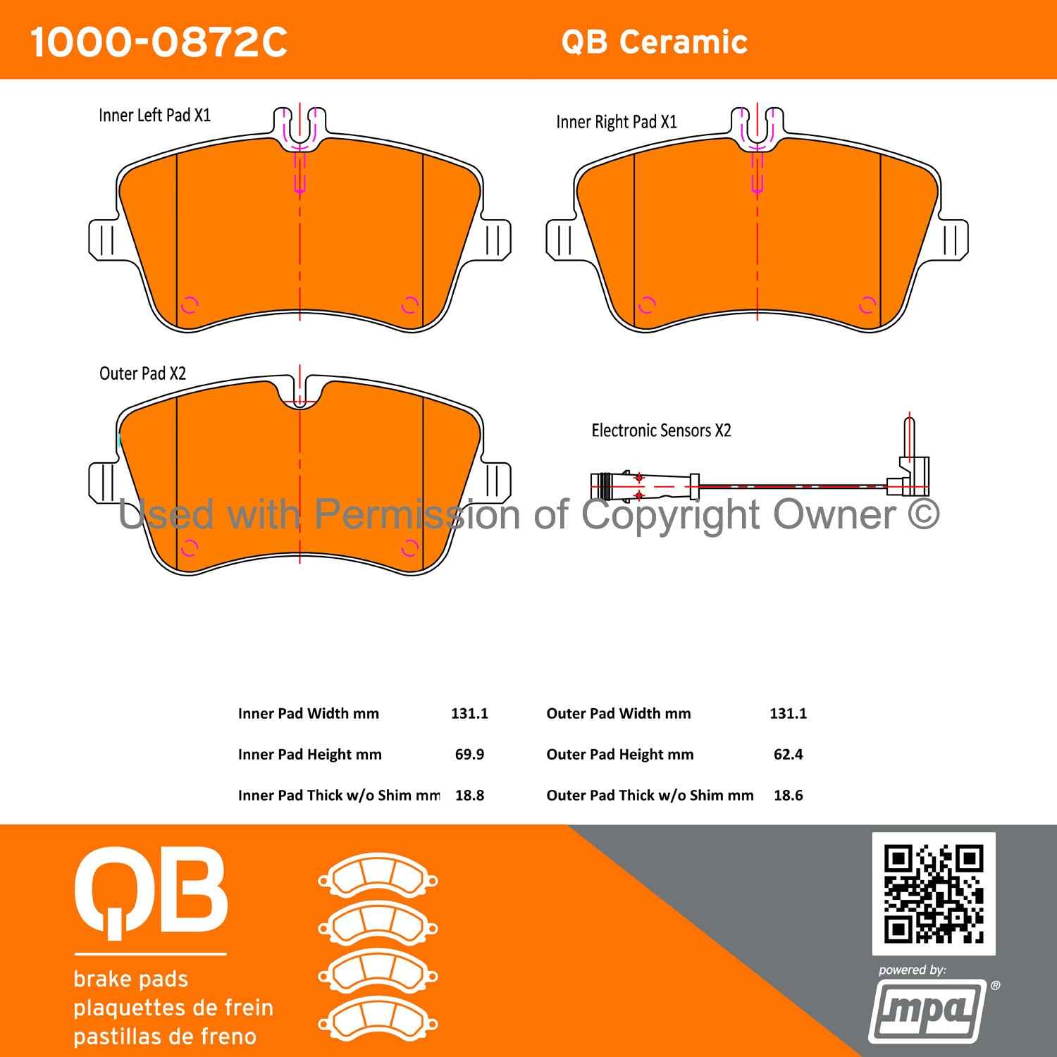 Other View of Front Disc Brake Pad Set MPA 1000-0872C