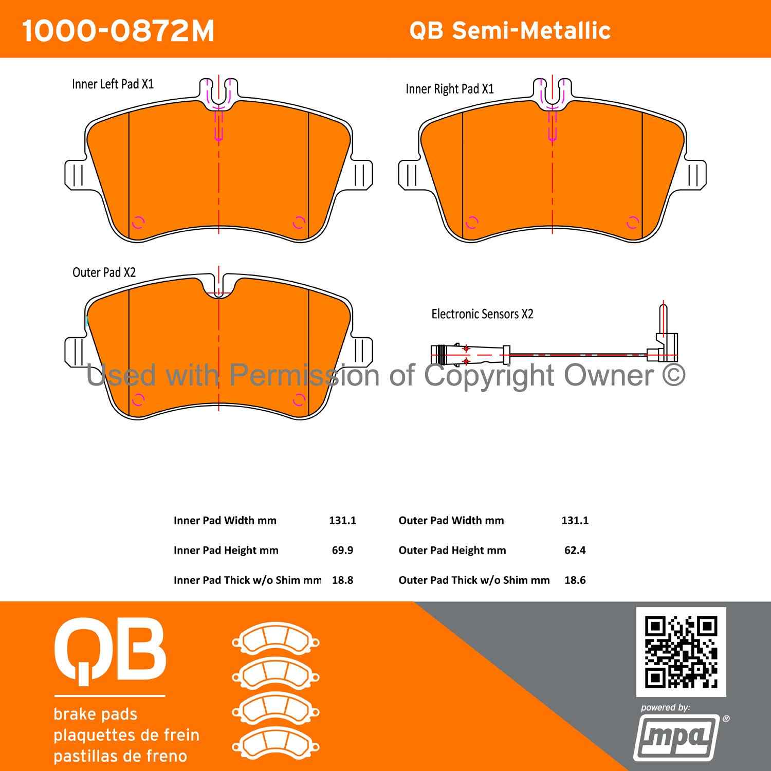 Other View of Front Disc Brake Pad Set MPA 1000-0872M