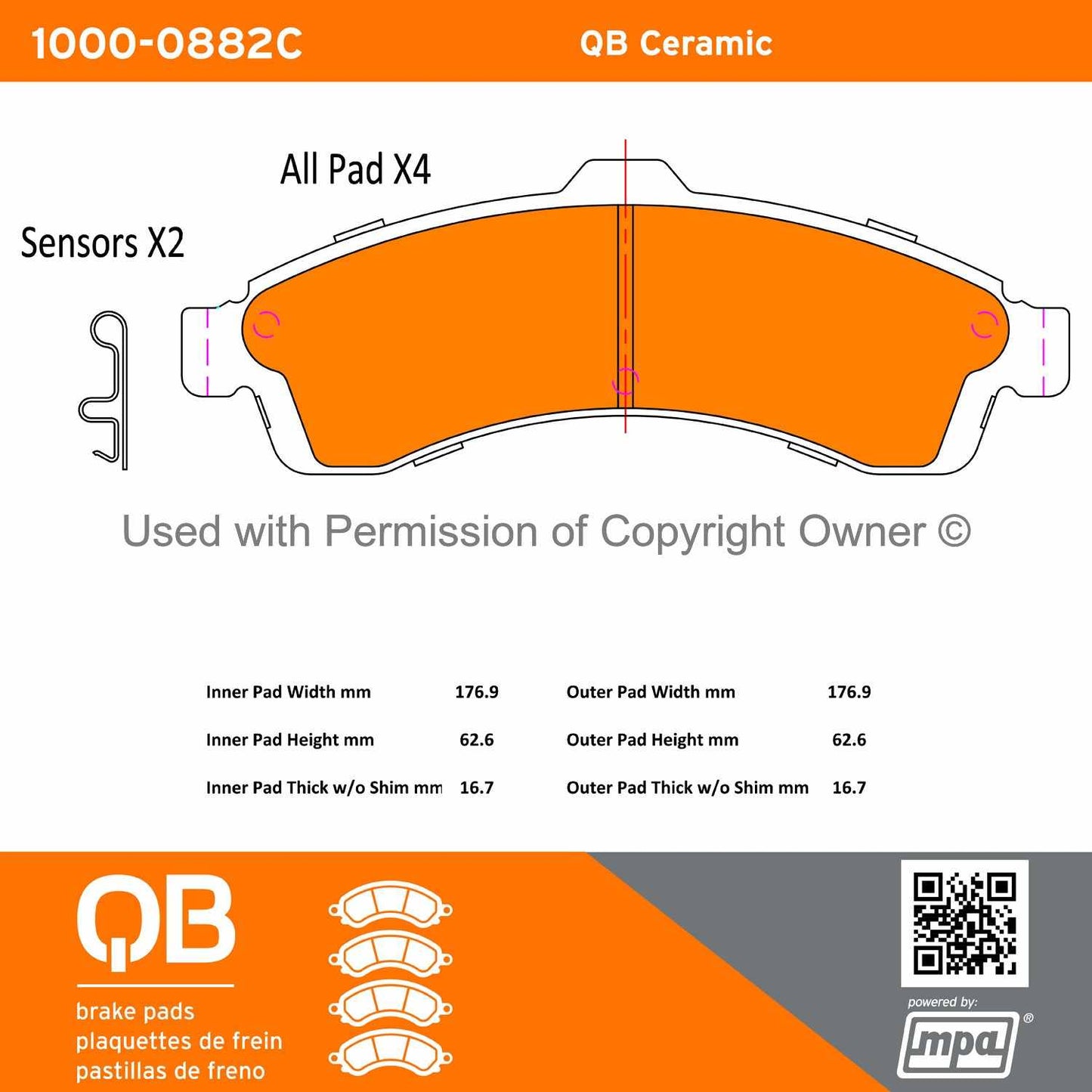 Other View of Front Disc Brake Pad Set MPA 1000-0882C