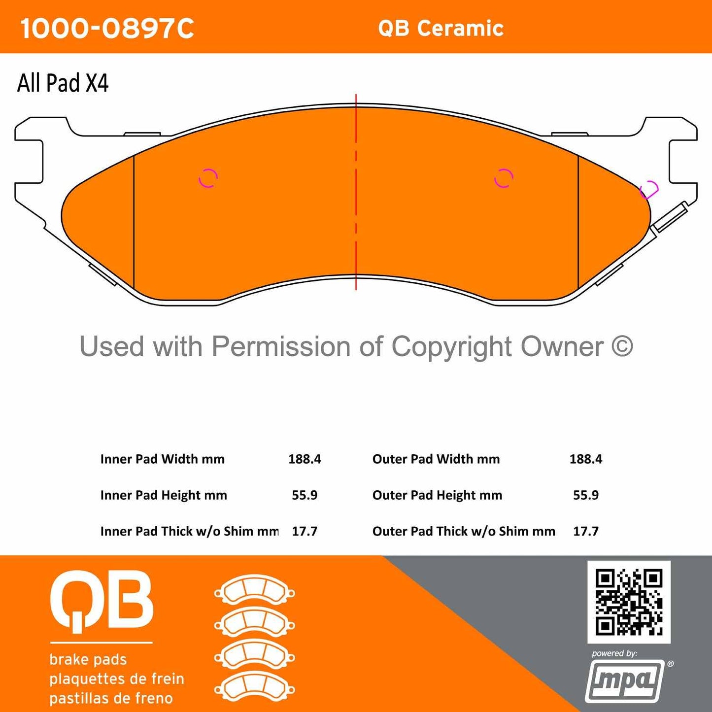 Other View of Front Disc Brake Pad Set MPA 1000-0897C