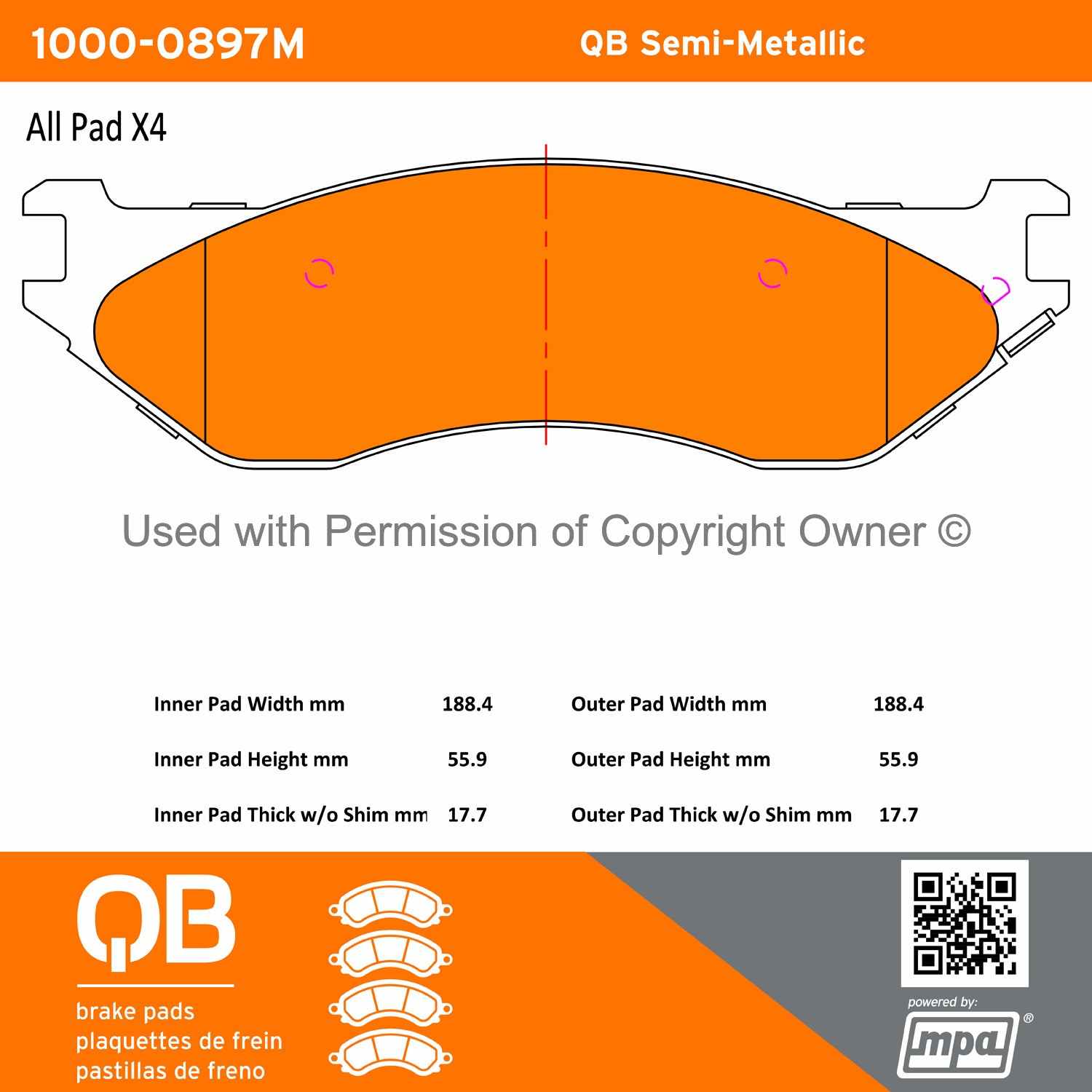 Other View of Front Disc Brake Pad Set MPA 1000-0897M