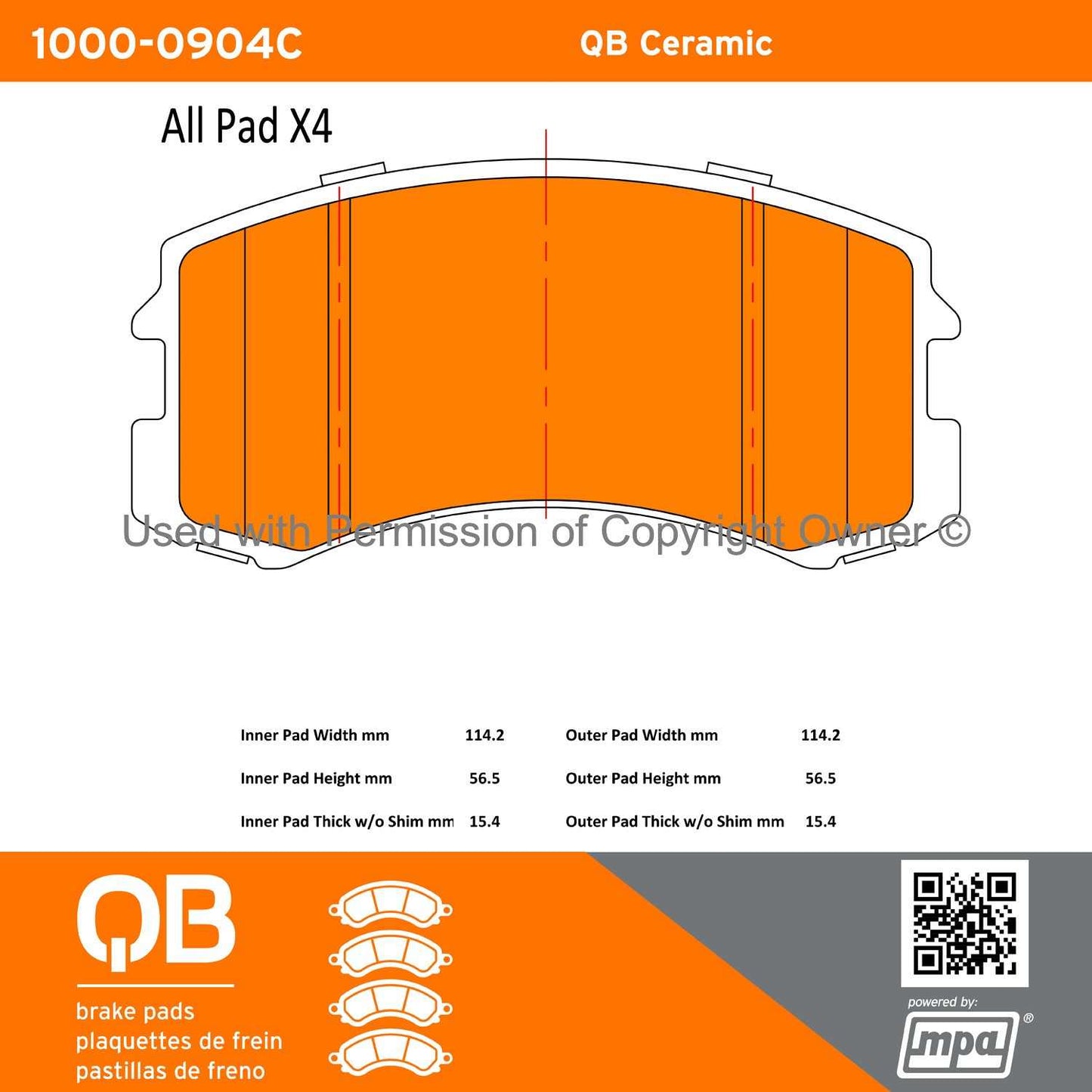 Other View of Front Disc Brake Pad Set MPA 1000-0904C