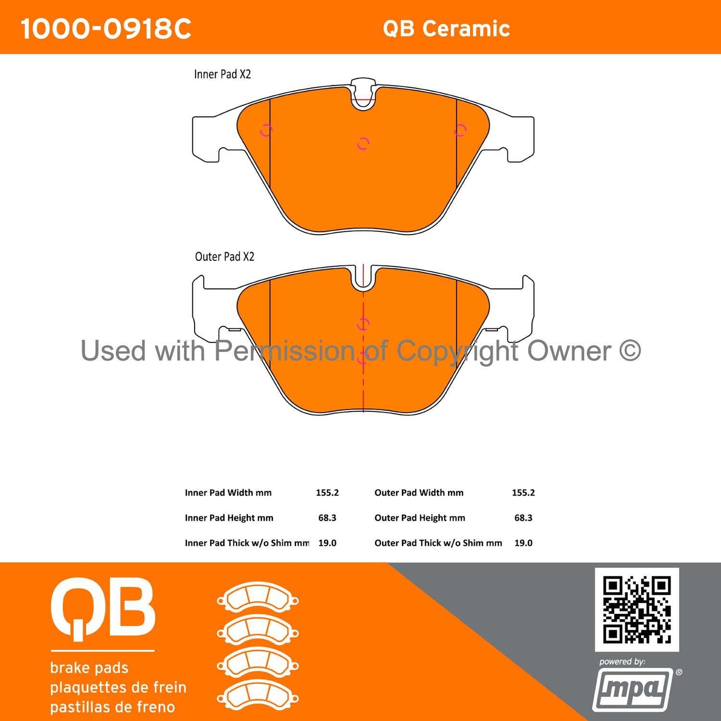 Other View of Front Disc Brake Pad Set MPA 1000-0918C