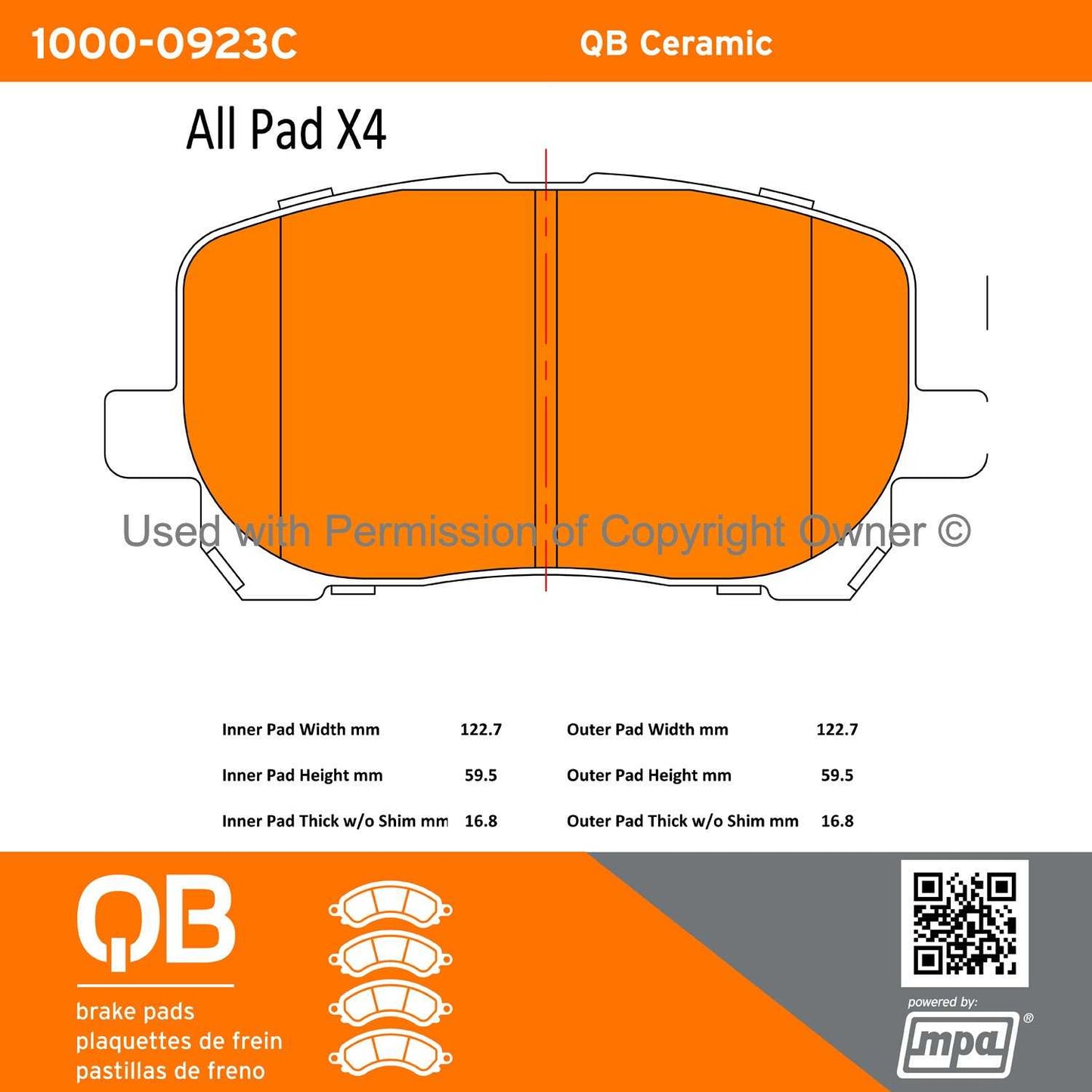 Other View of Front Disc Brake Pad Set MPA 1000-0923C