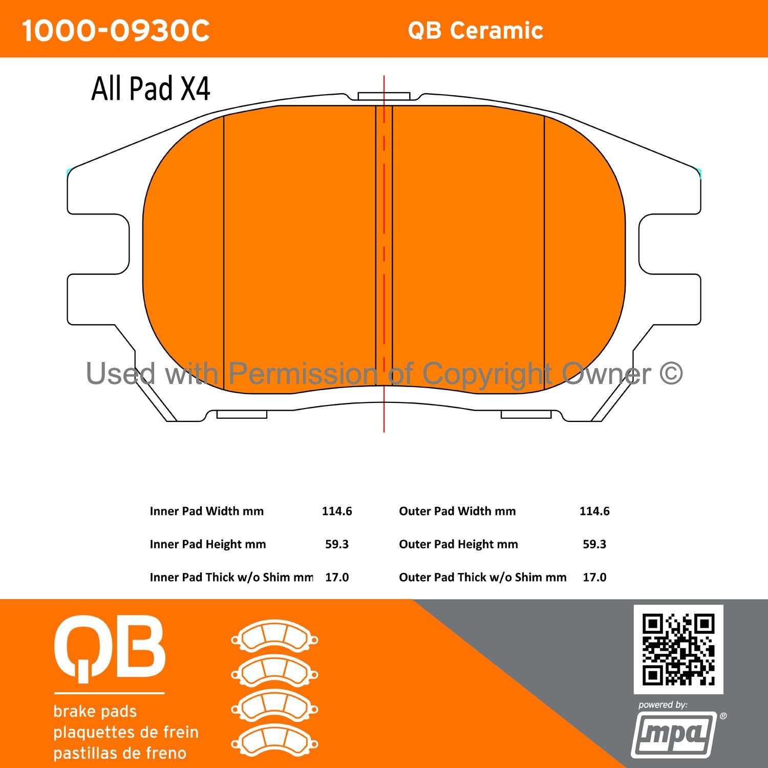 Other View of Front Disc Brake Pad Set MPA 1000-0930C