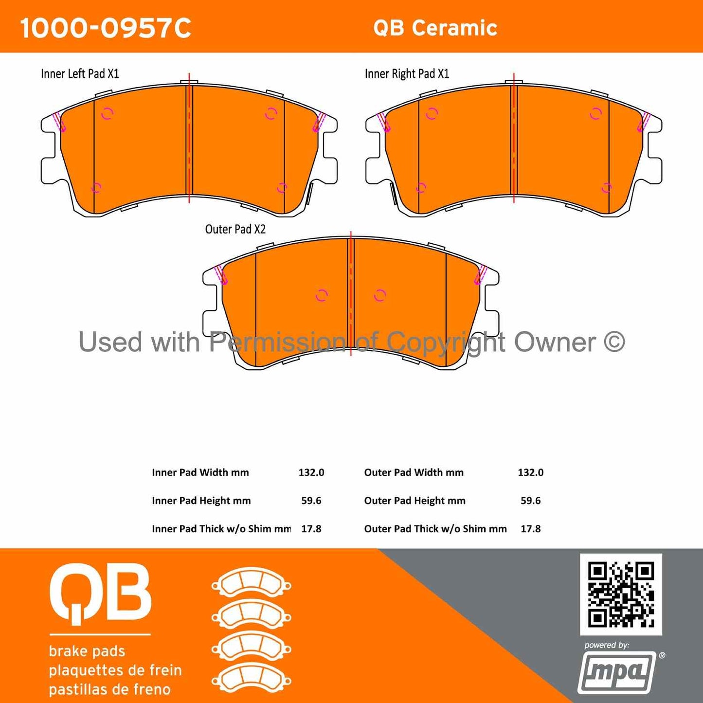 Other View of Front Disc Brake Pad Set MPA 1000-0957C